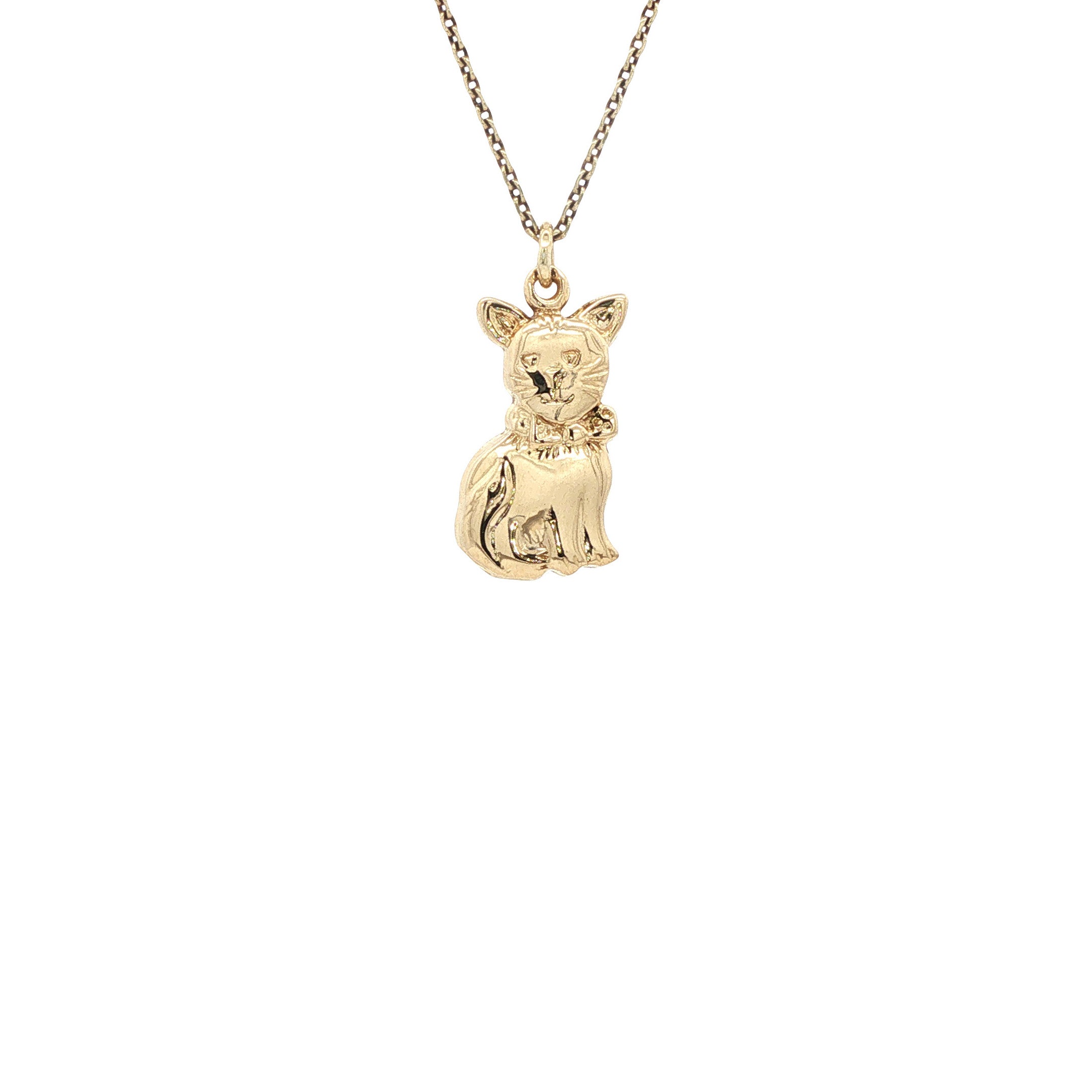 Gouden kat hanger 14 karaat