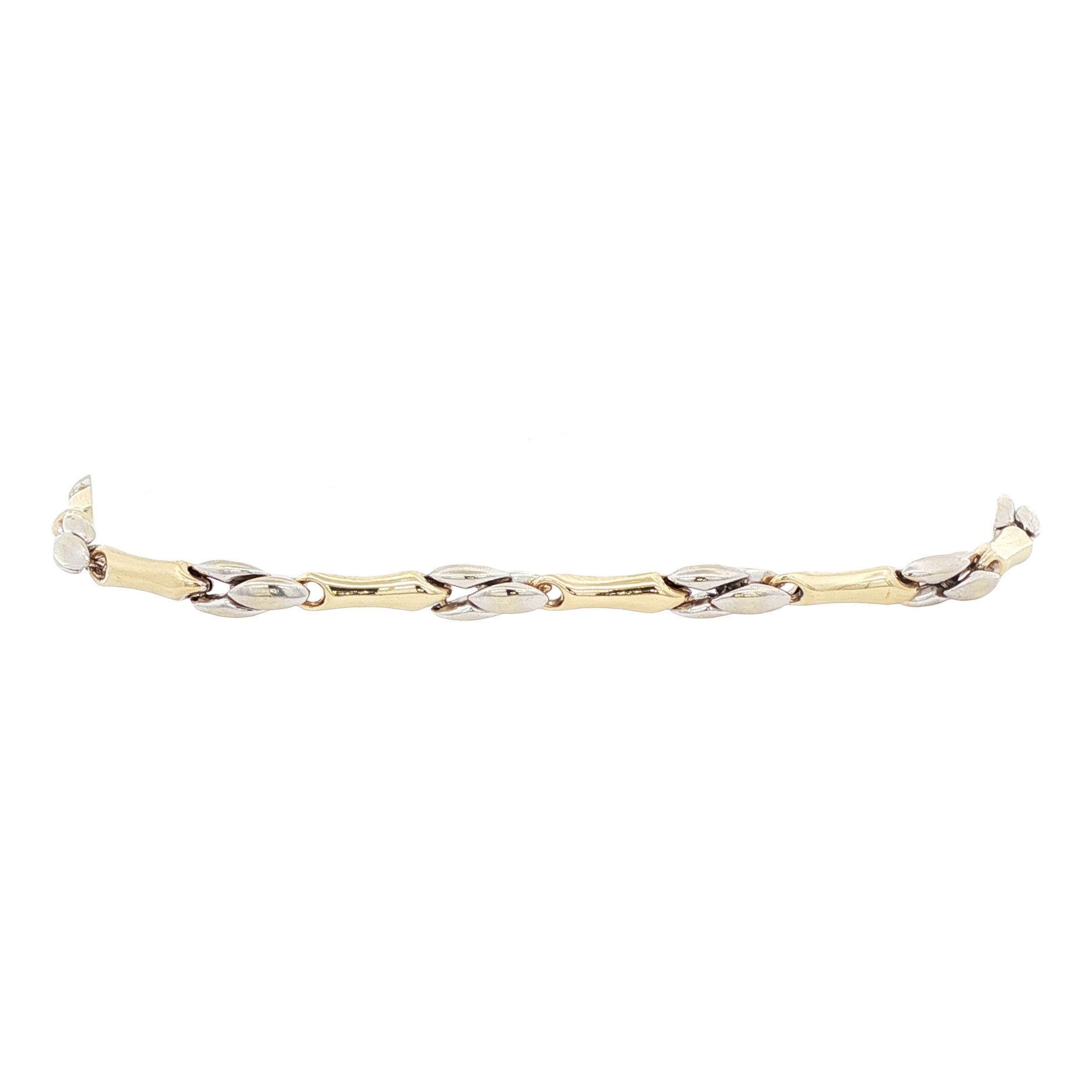 Bicolour gouden armband 22.5 cm 14 karaat