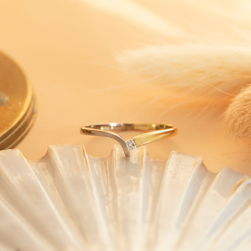 Gouden ring met diamant van Diamonde 14 karaat