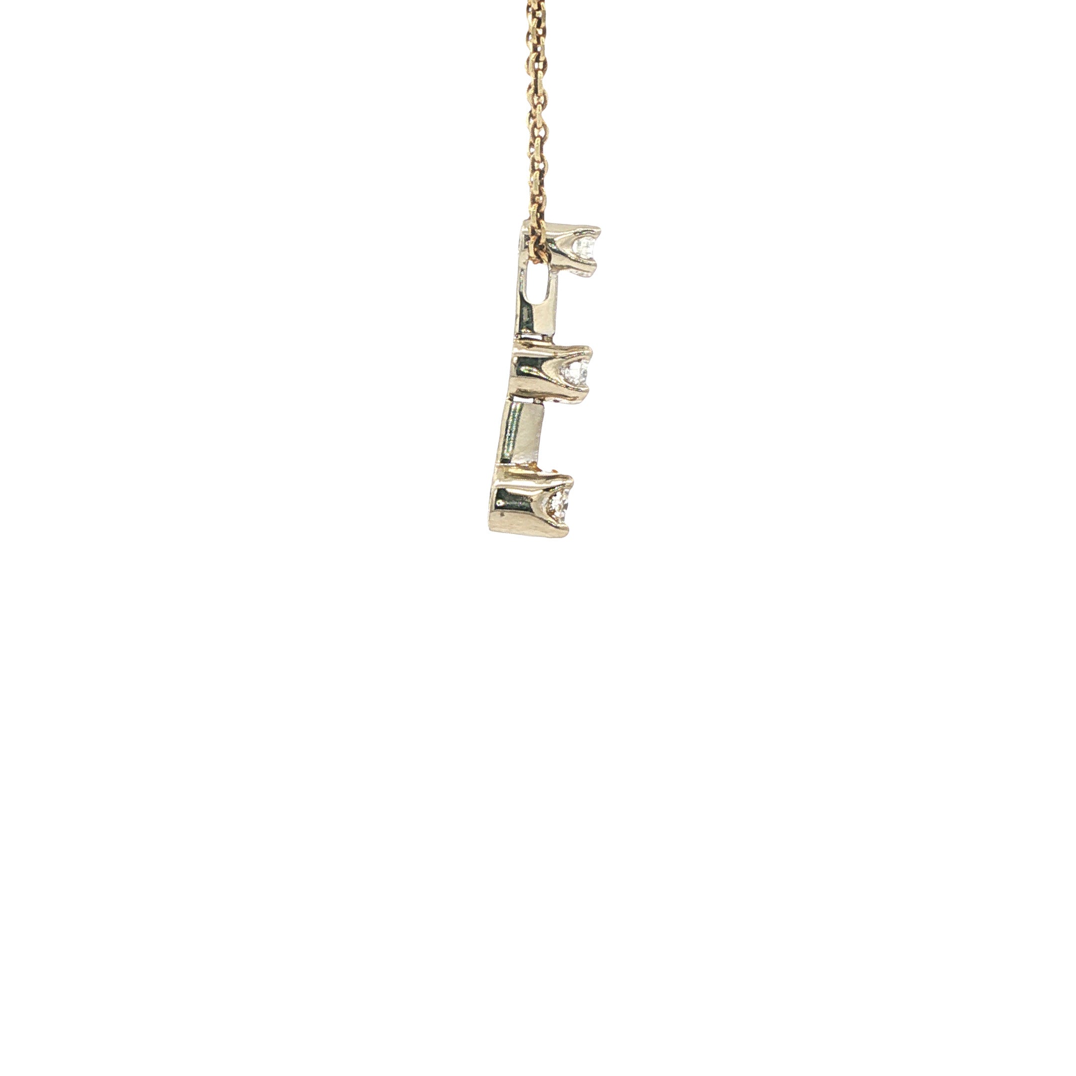 Witgouden hanger met diamant 14 karaat