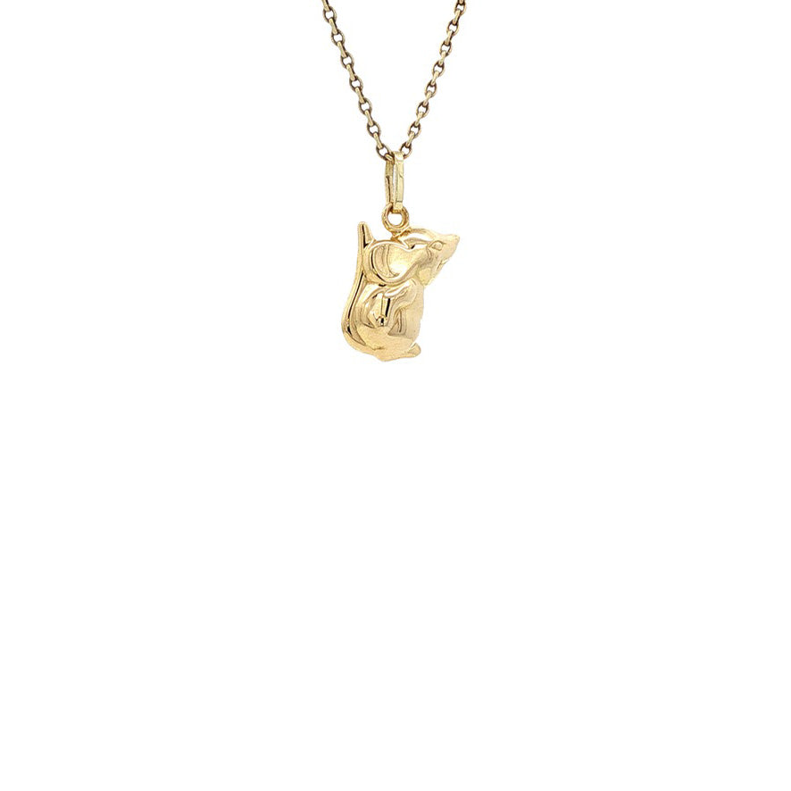 Gouden hanger muis 14 karaat