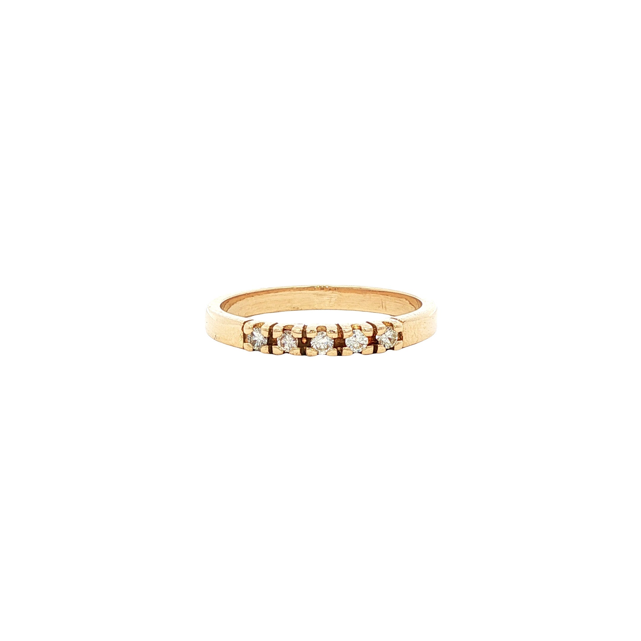 Gouden memoire ring met diamant 14 karaat