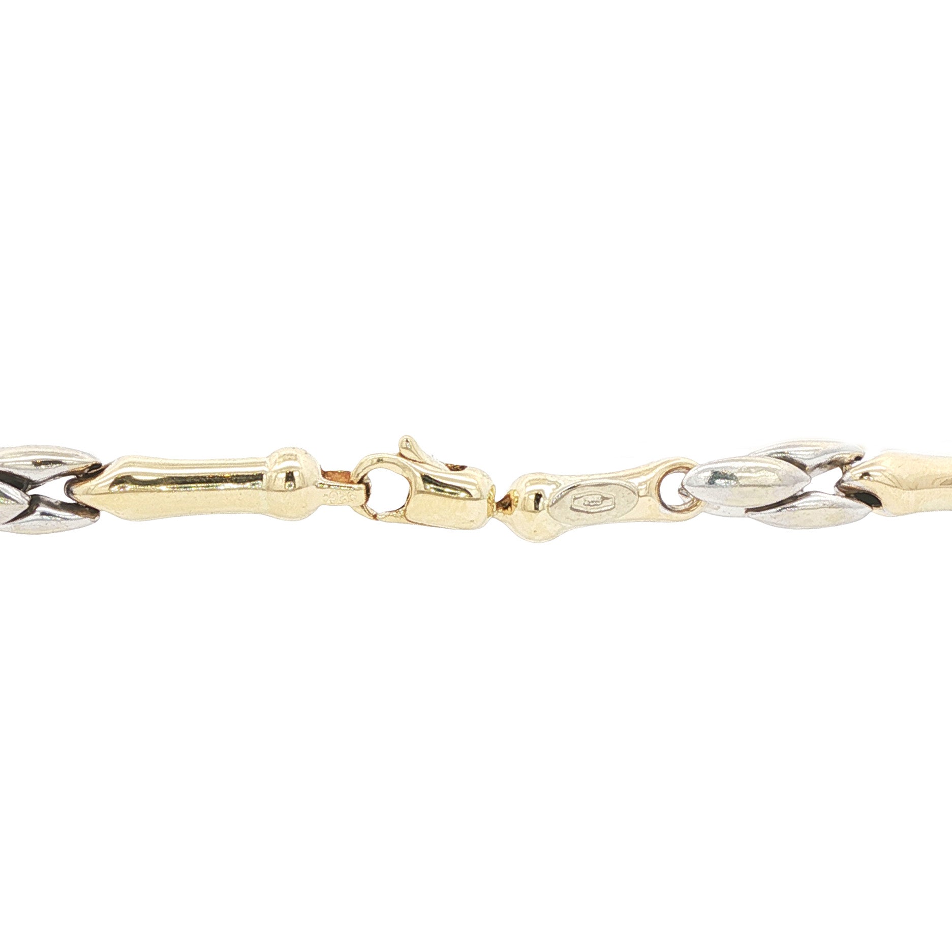 Bicolour gouden armband 22.5 cm 14 karaat