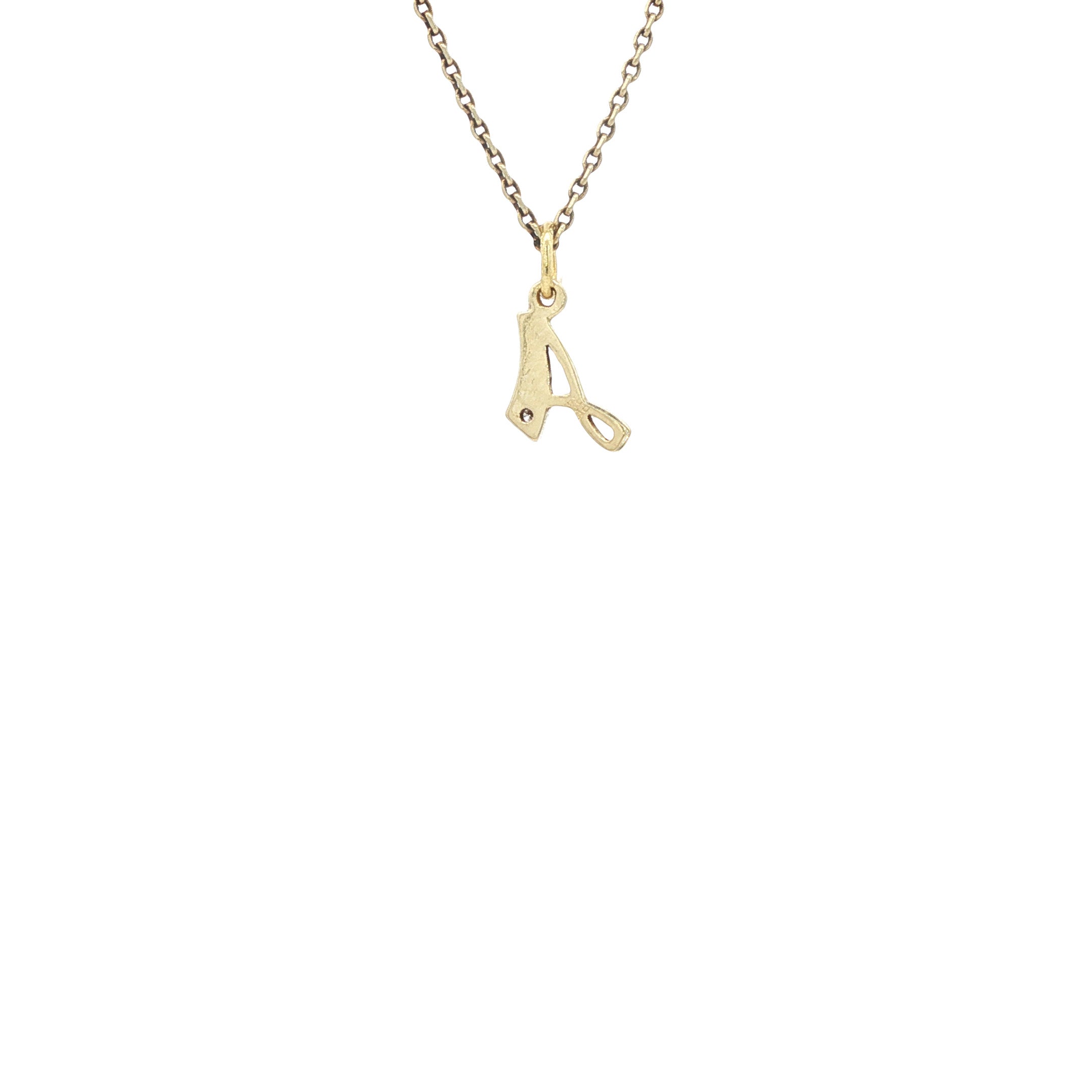 Gouden hanger letter A met diamant 14 karaat