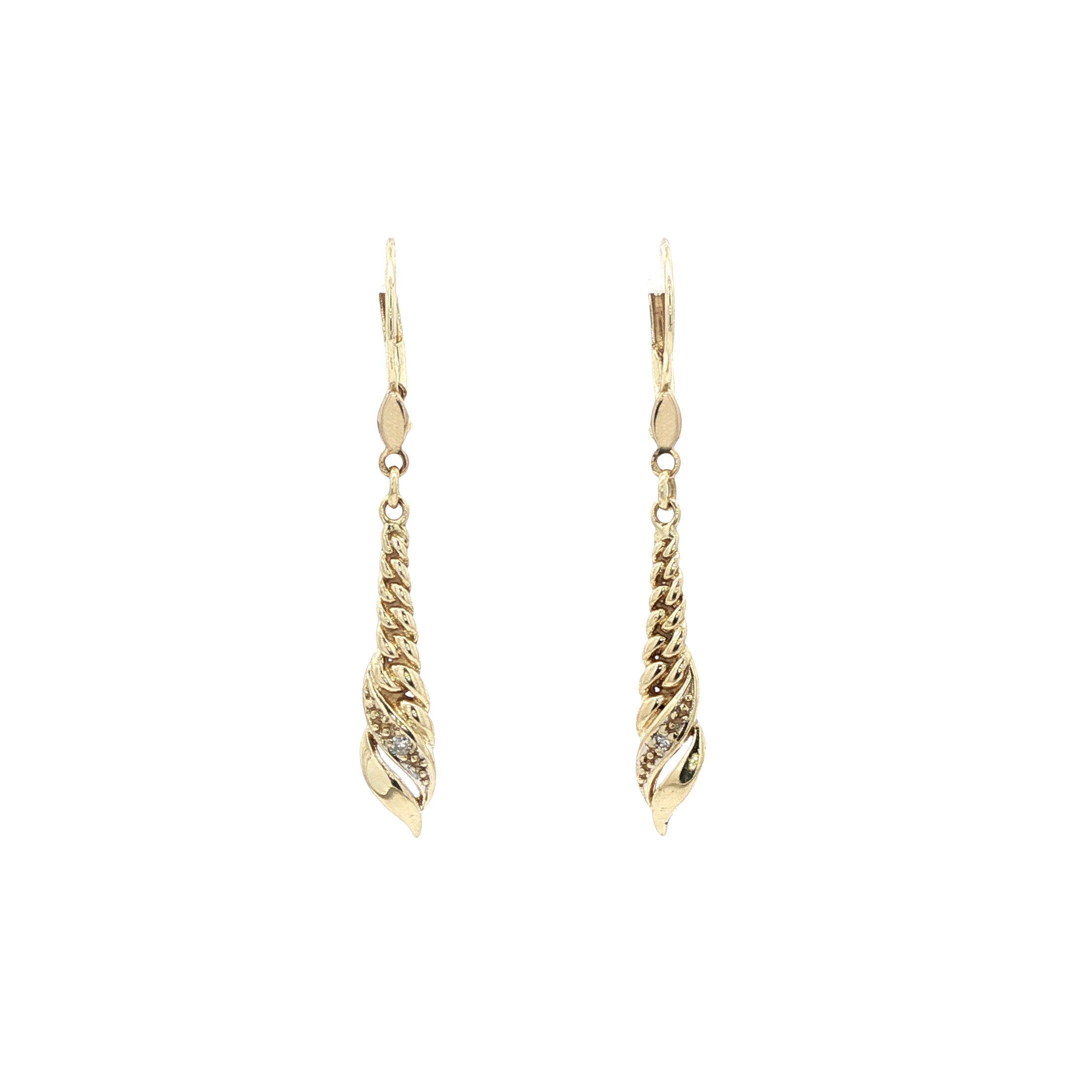 14 karat gold earrings with diamond