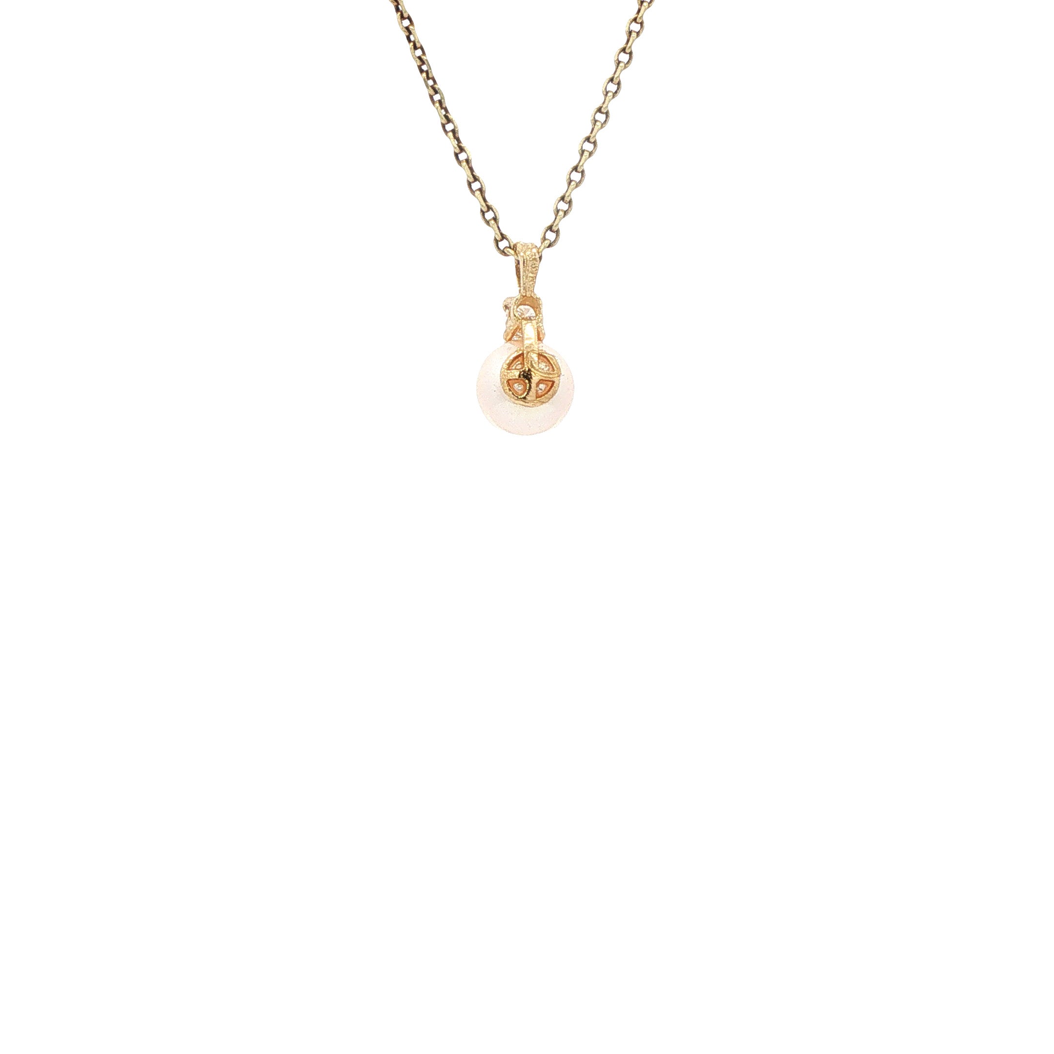 Gouden hanger met parel en diamant 14 karaat* nieuw