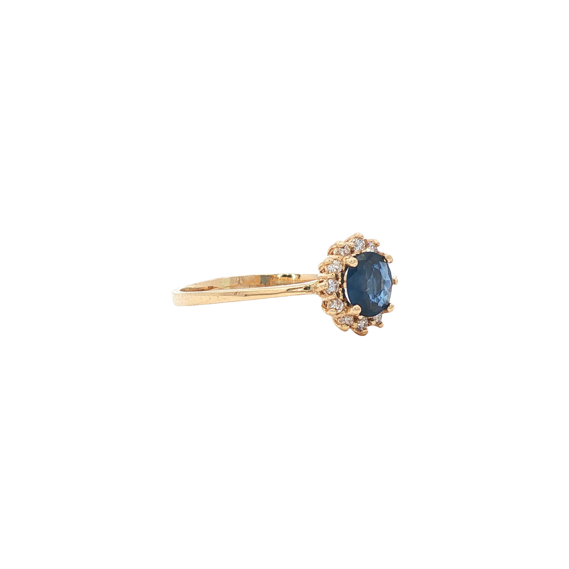 Gouden ring met saffier en diamant 14 karaat* nieuw