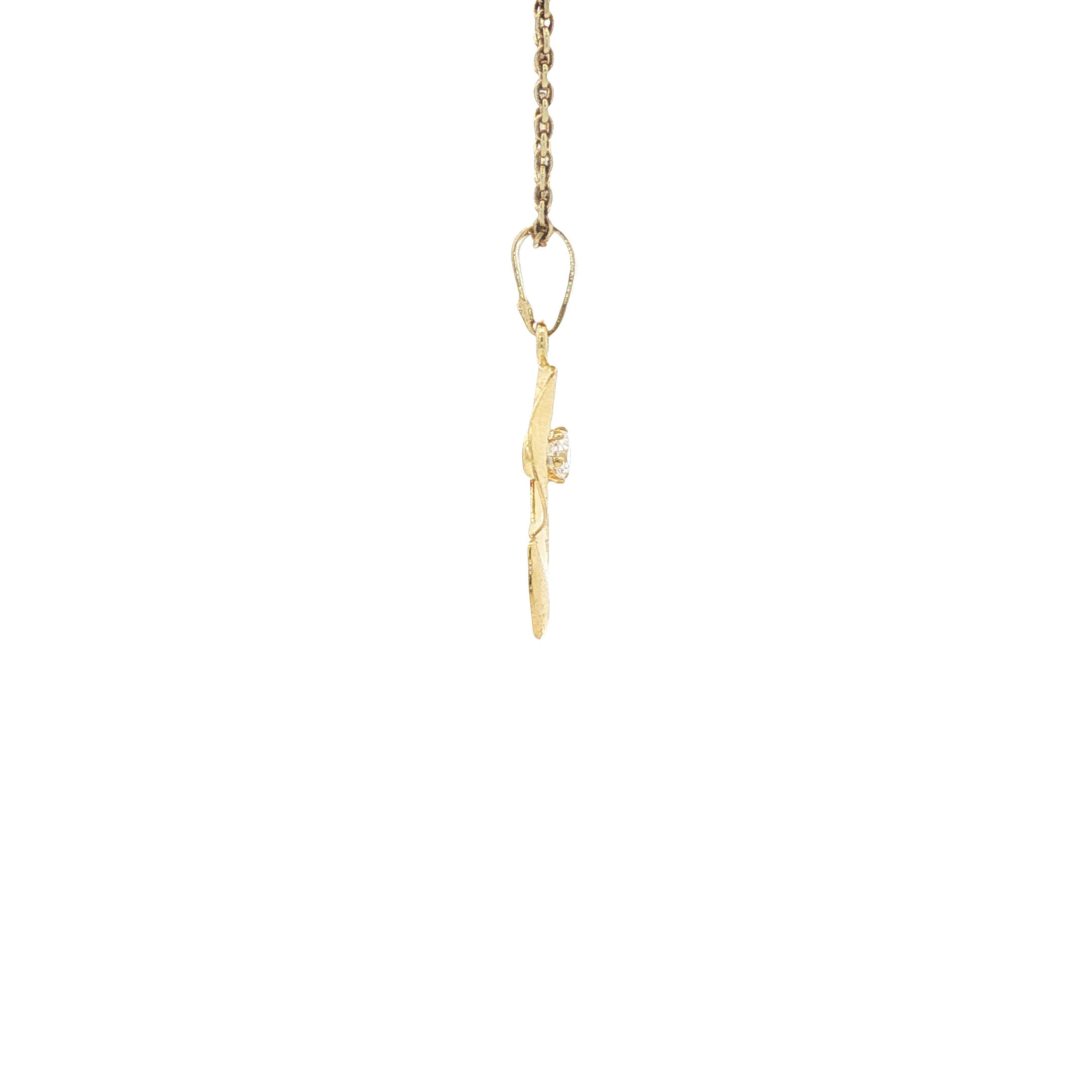 14 karat gold pendant with zirconia
