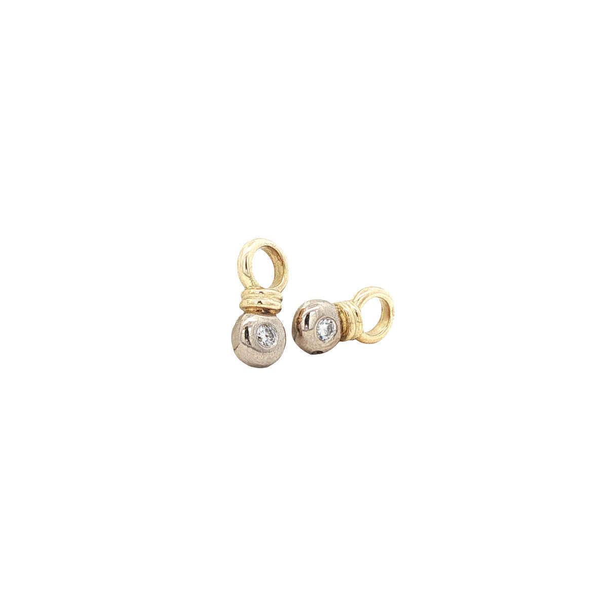 14-karat gold pendants with sapphire and diamond