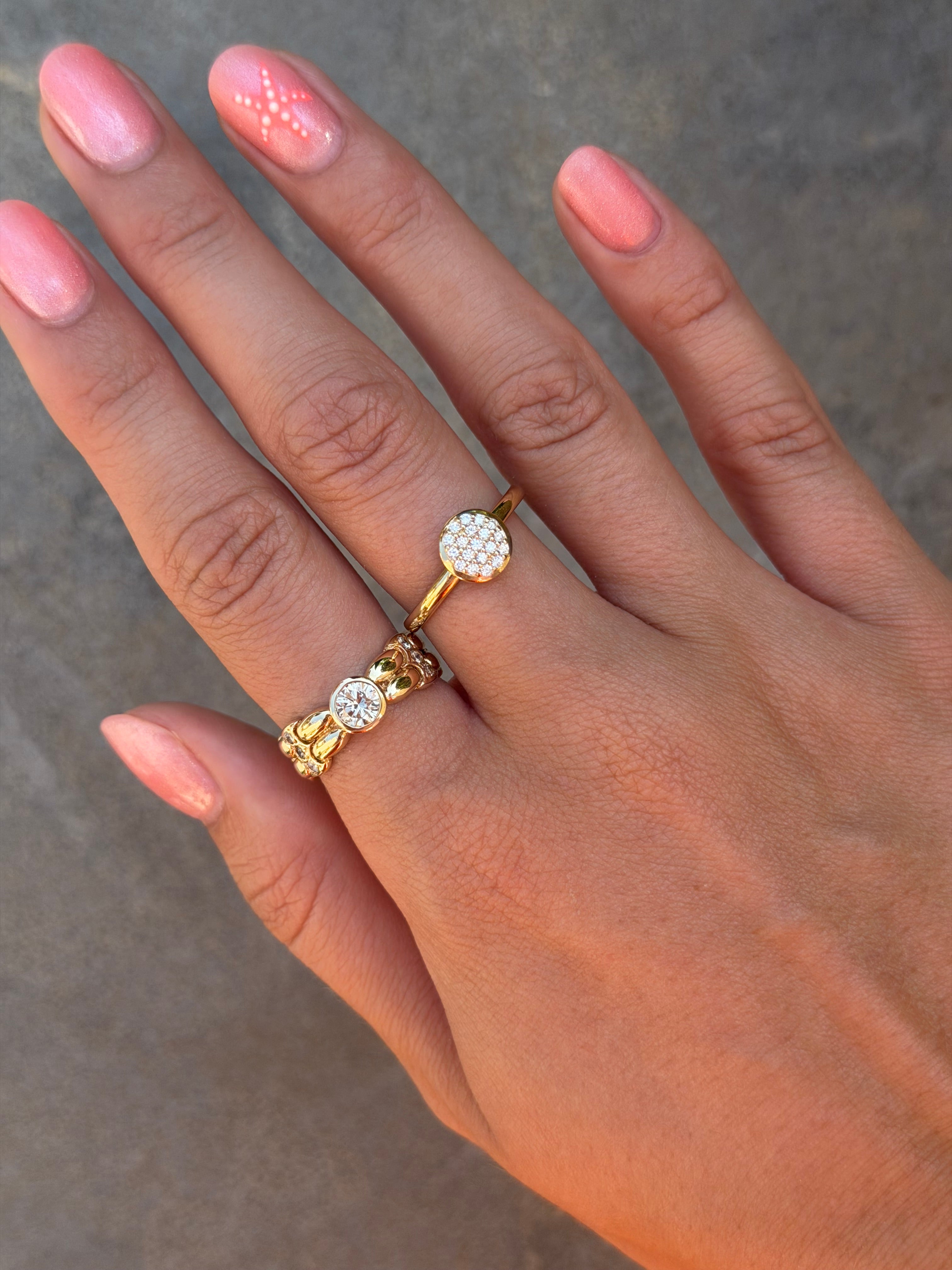 Gouden ring met diamant 14 karaat