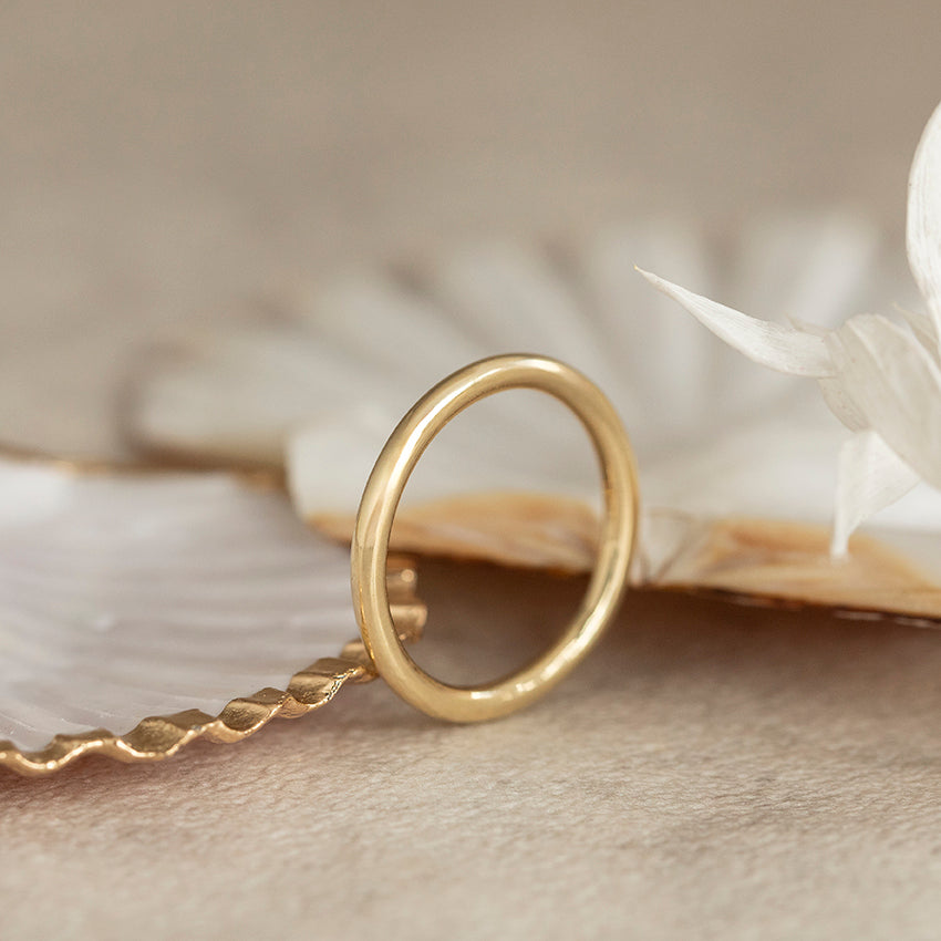Gouden gladde ring 14 karaat