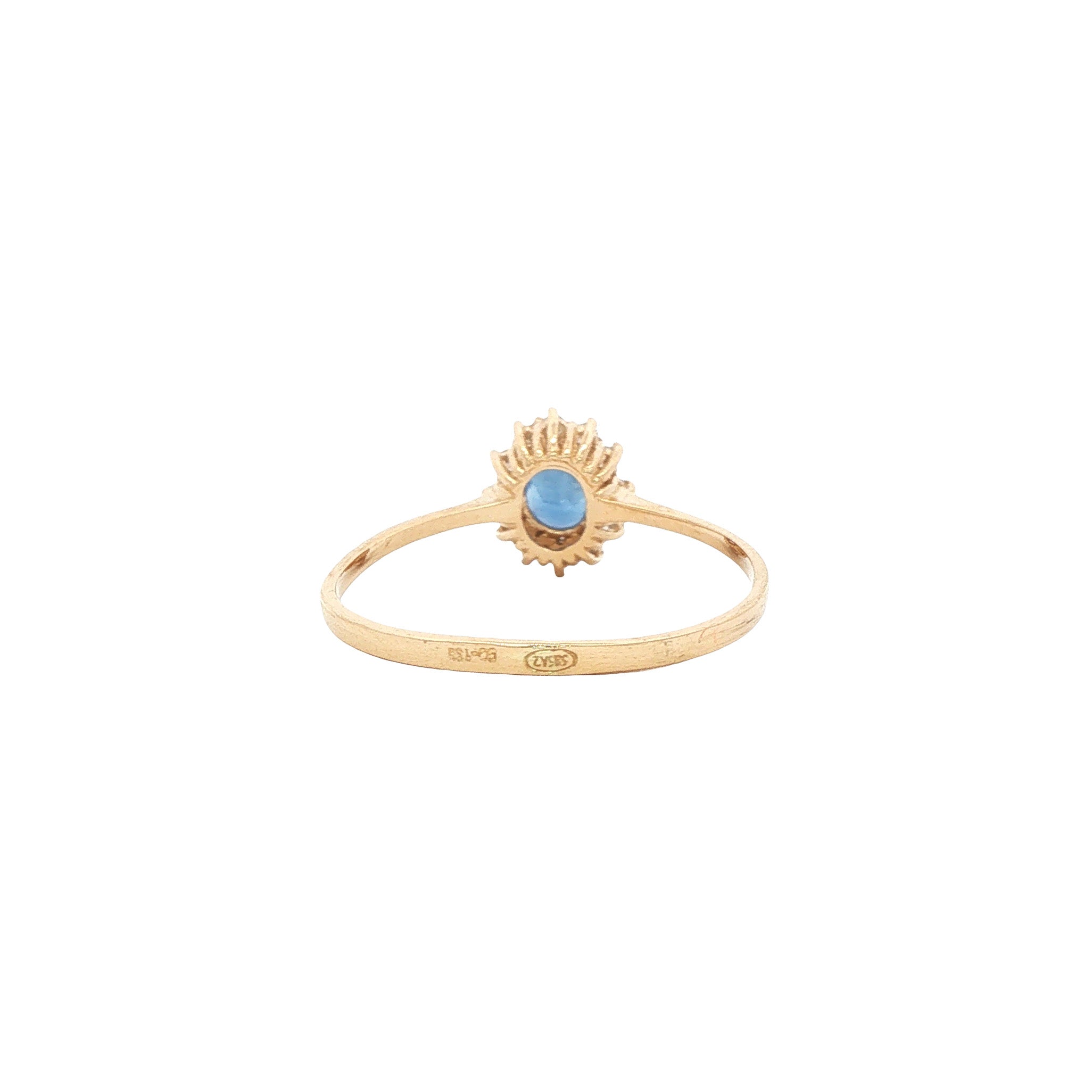 Gouden ring met saffier en diamant 14 karaat* nieuw