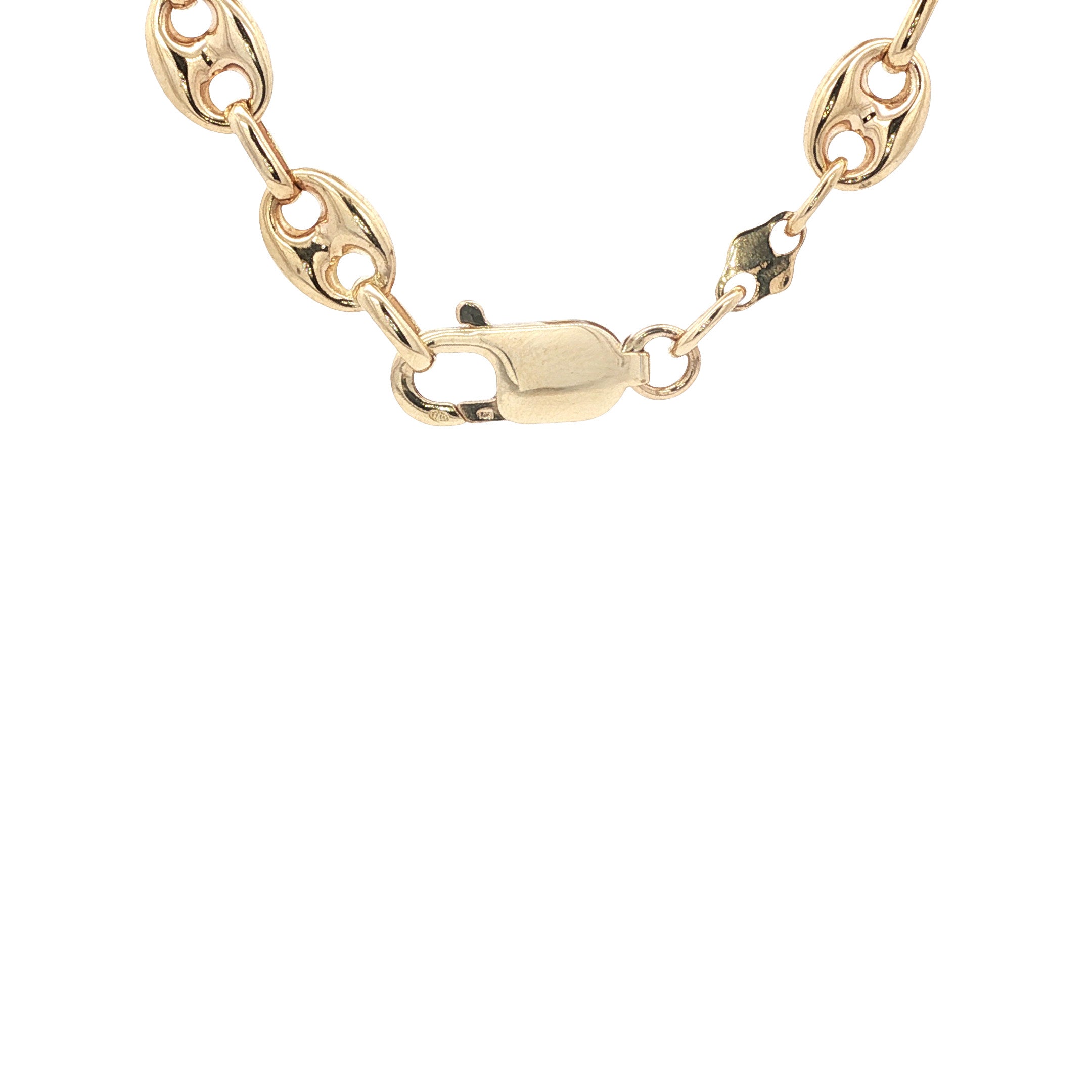 Gouden koffieboon collier 73 cm 14 karaat