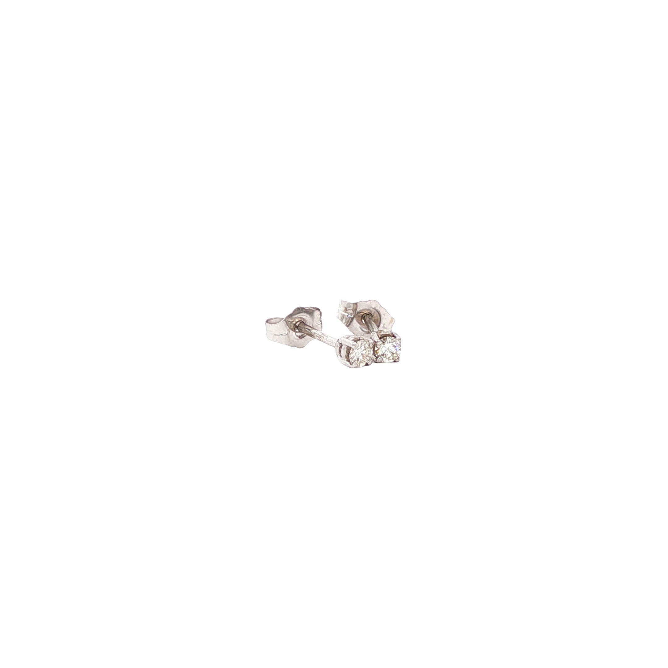 Witgouden solitair oorstekers met diamant 14 karaat*nieuw