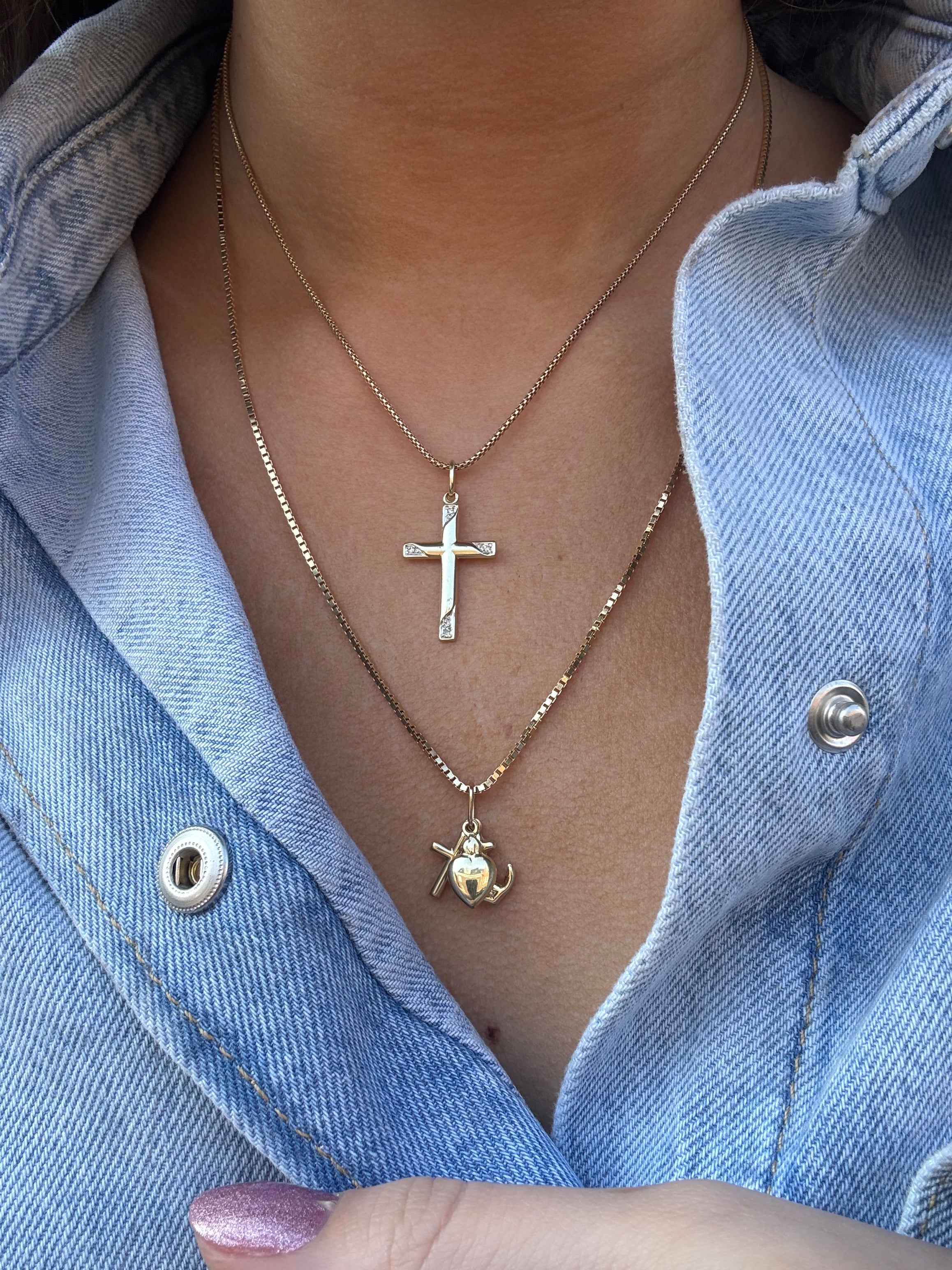 Gold pendant faith, hope and love 14 karat