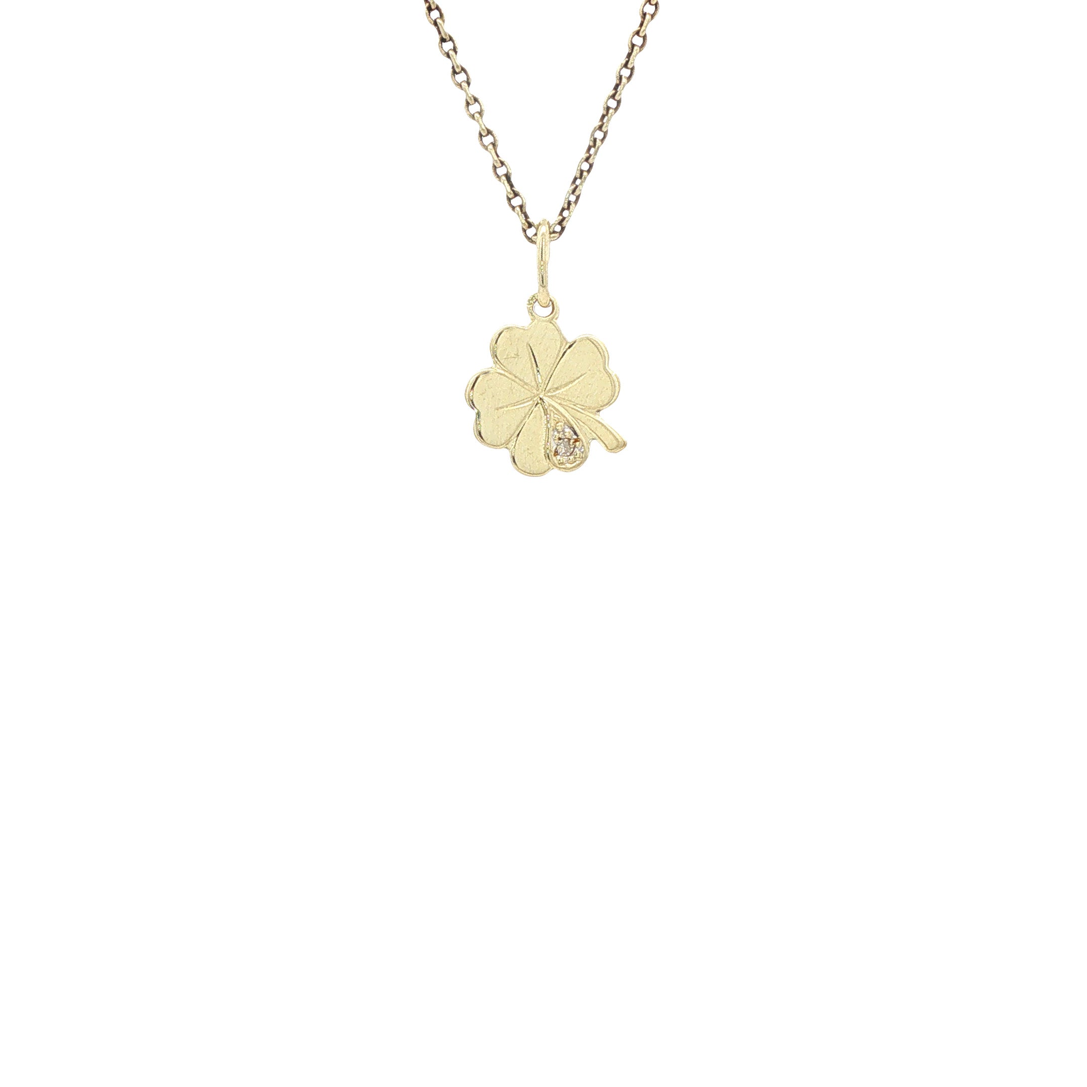 Gouden hanger klaver vier 14 karaat
