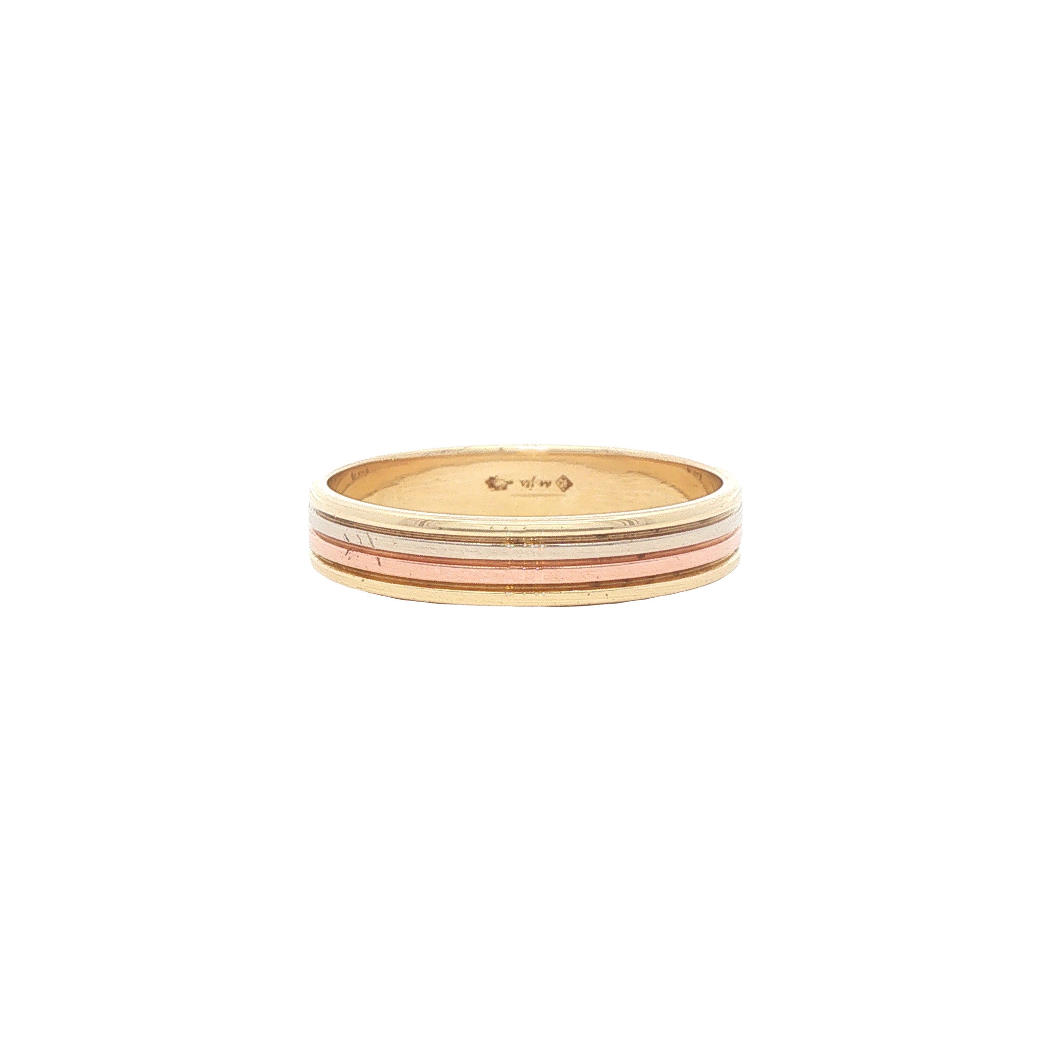 Tricolour gouden ring 14 karaat
