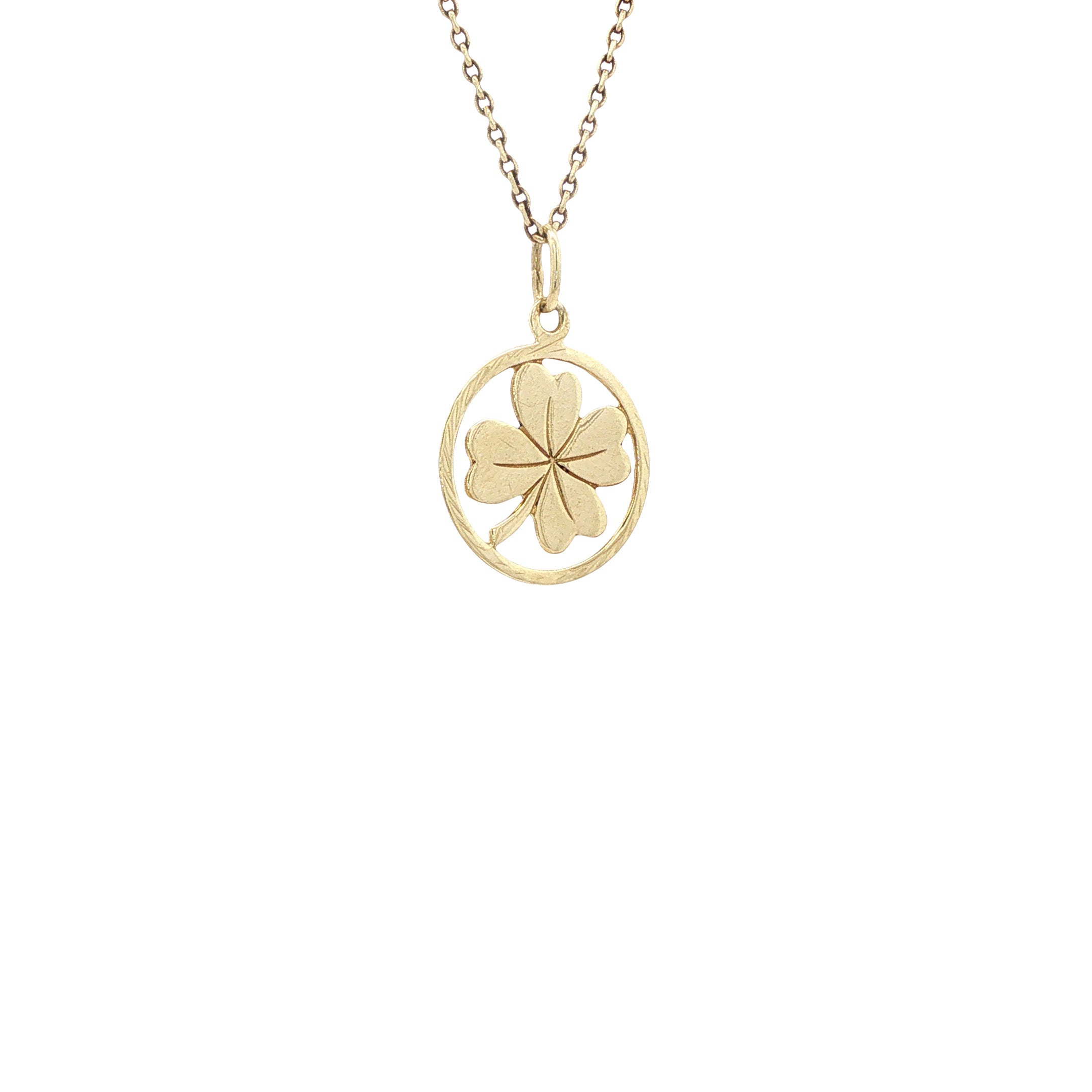 Gouden hanger klaver vier 14 karaat