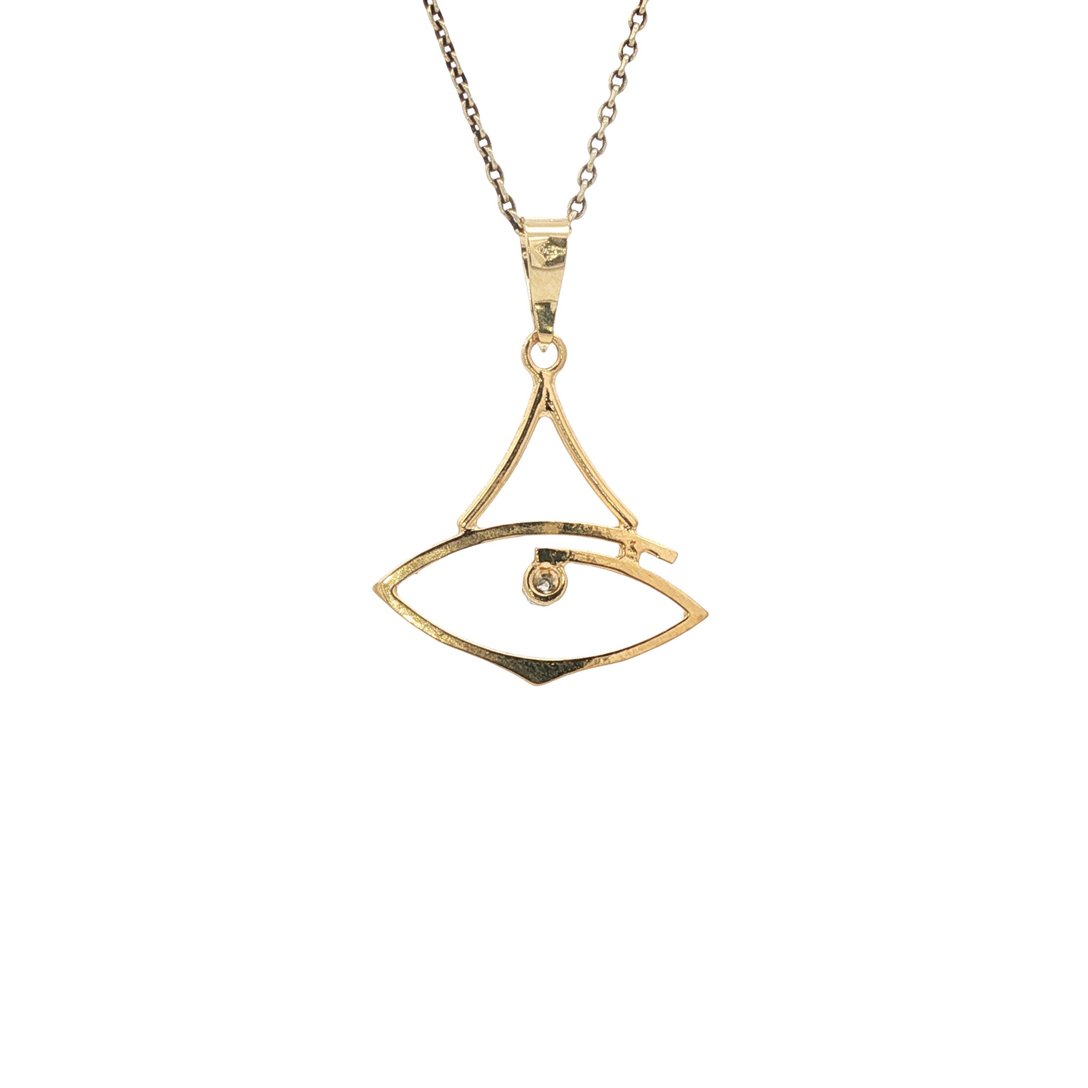 Gouden hanger met diamant 18 karaat
