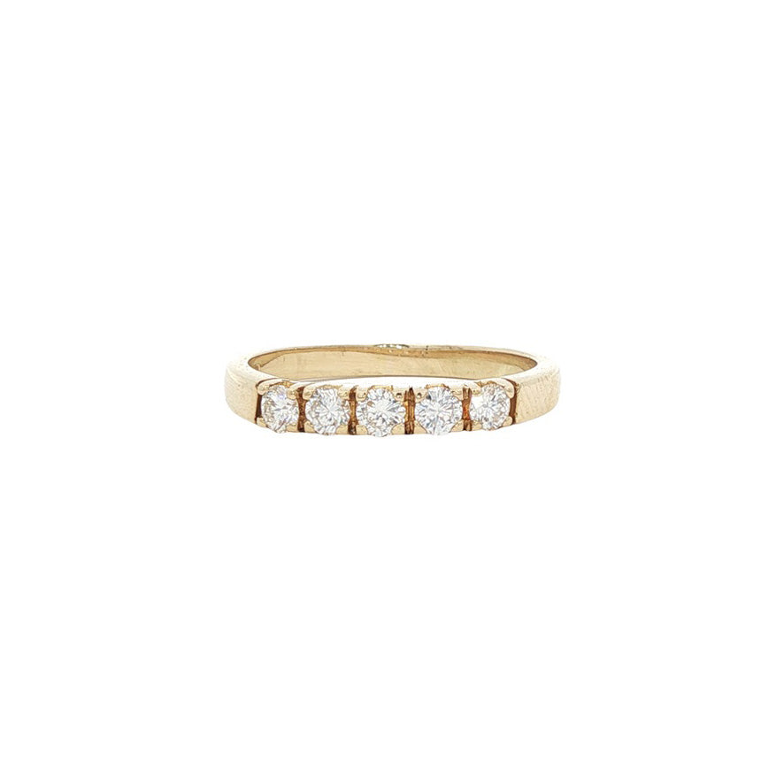 Gouden memoire ring met diamant 14 karaat