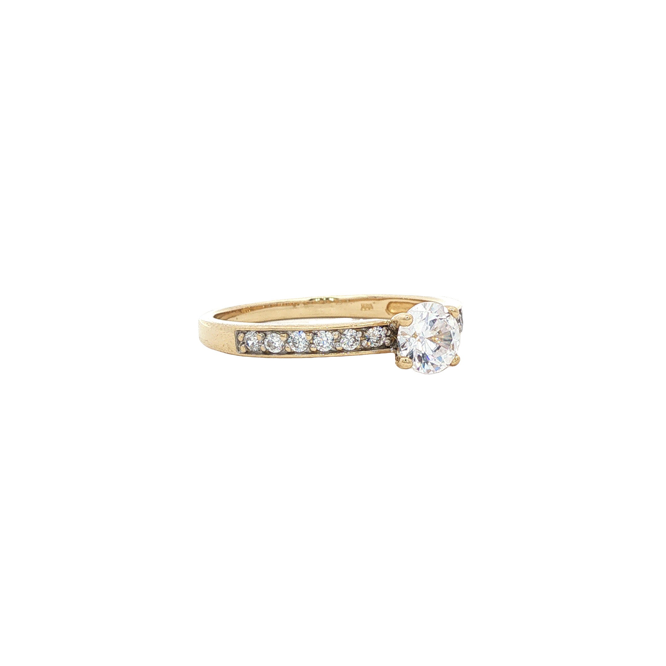 Gouden ring zirkonia 14 karaat