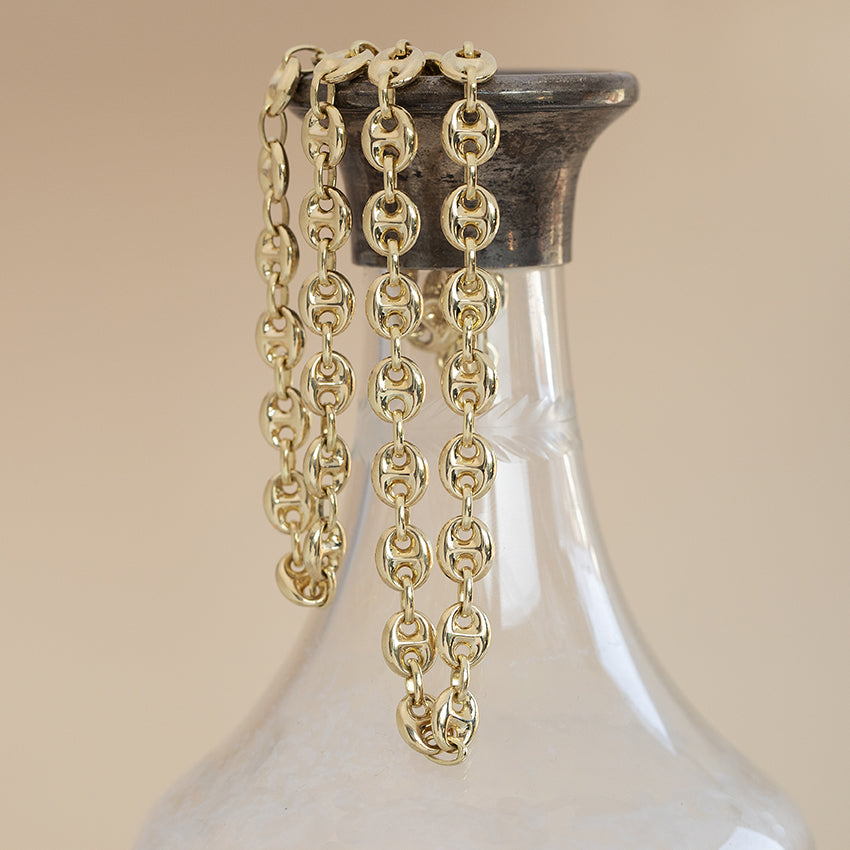Gouden koffiebonen collier 50 cm 18 karaat