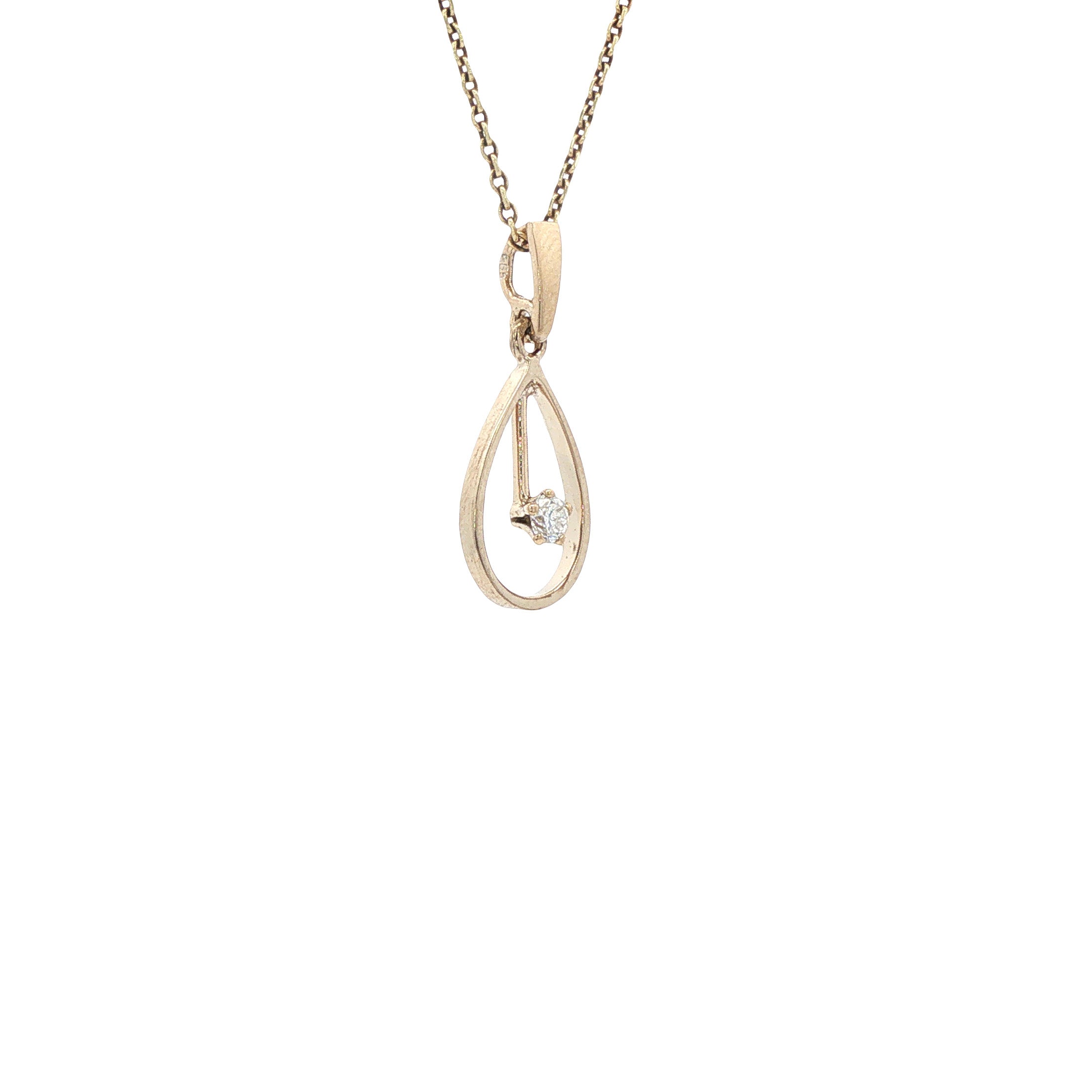 Witgouden hanger met diamant 14 karaat