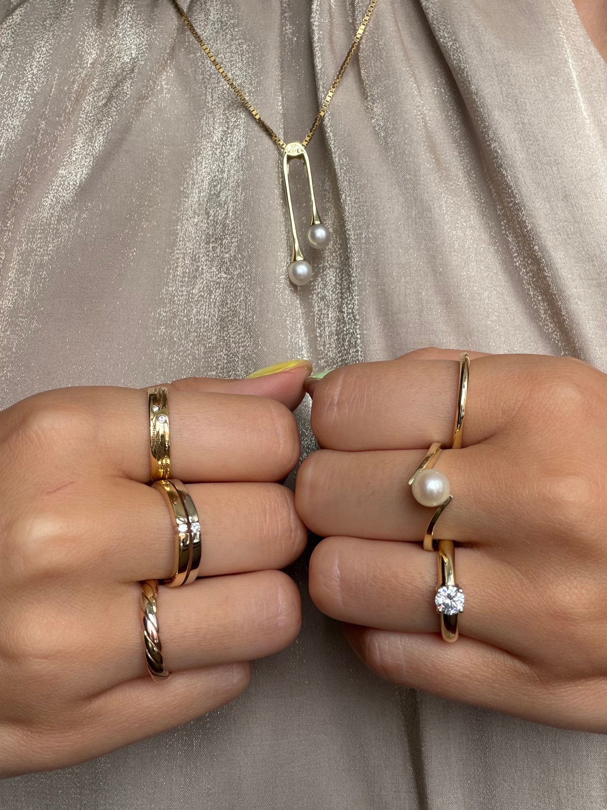 Gouden ring met zirkonia Blush 14 karaat