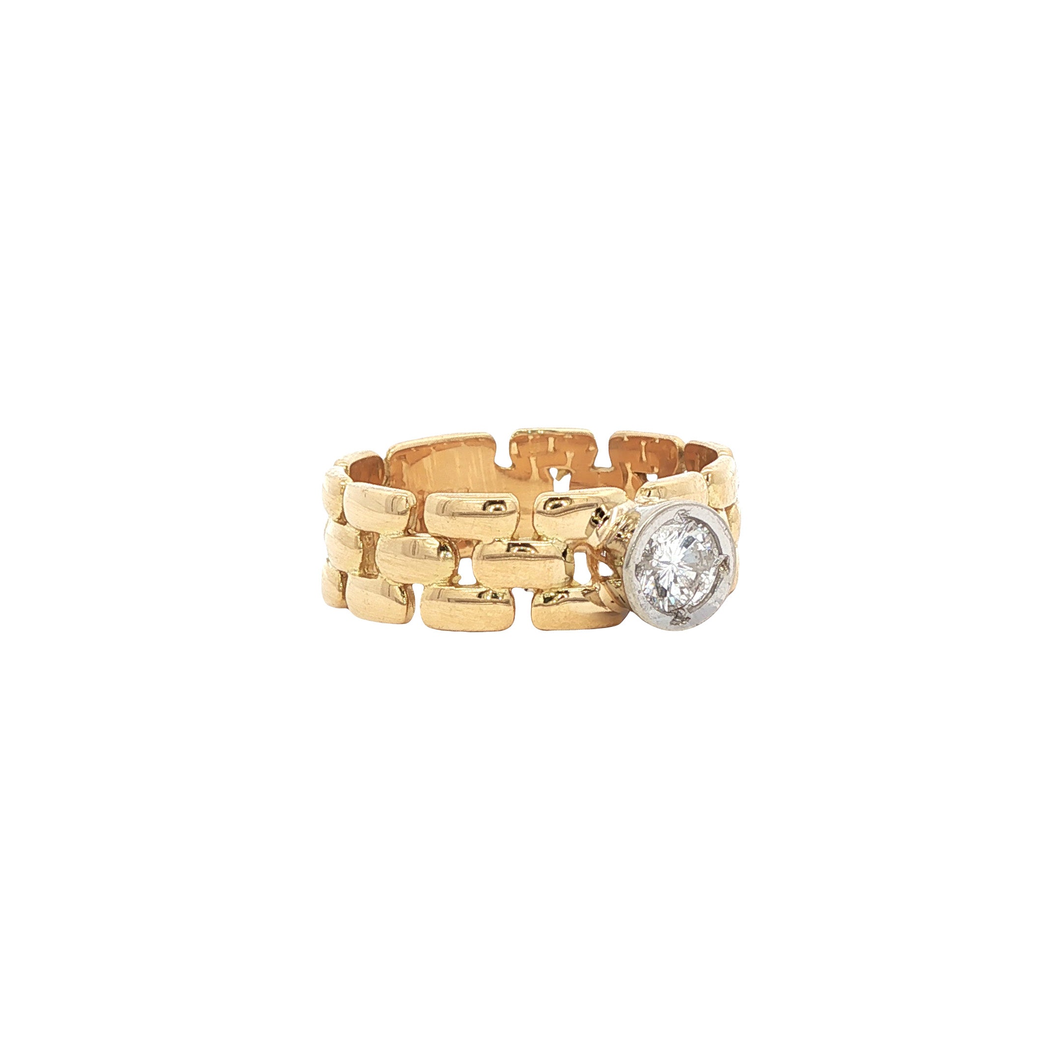 18-karat gold ring with a diamond