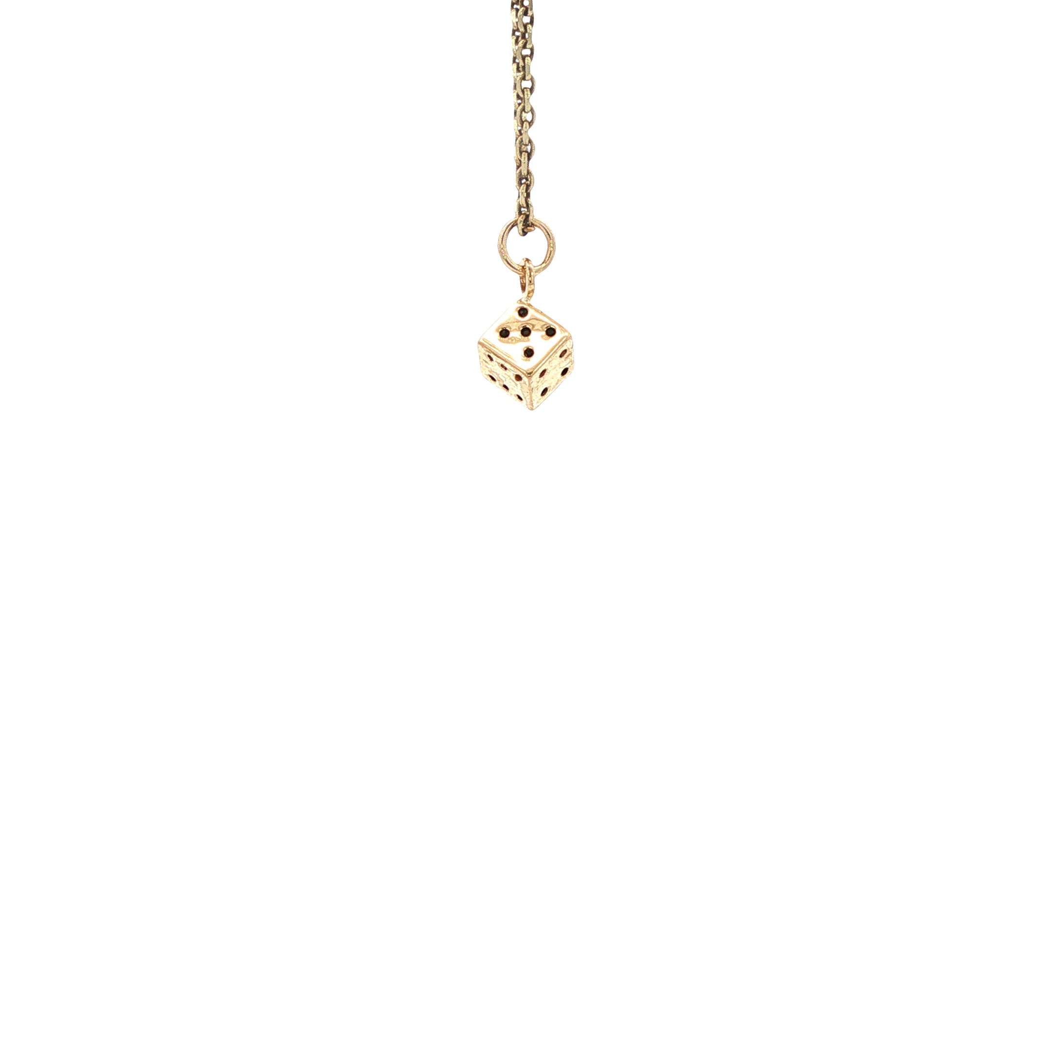 Gouden hanger dobbelsteen 14 karaat