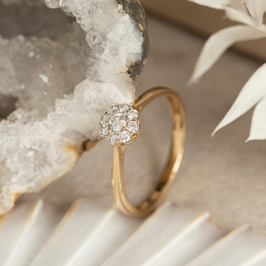 Gouden ring met diamant 14 karaat