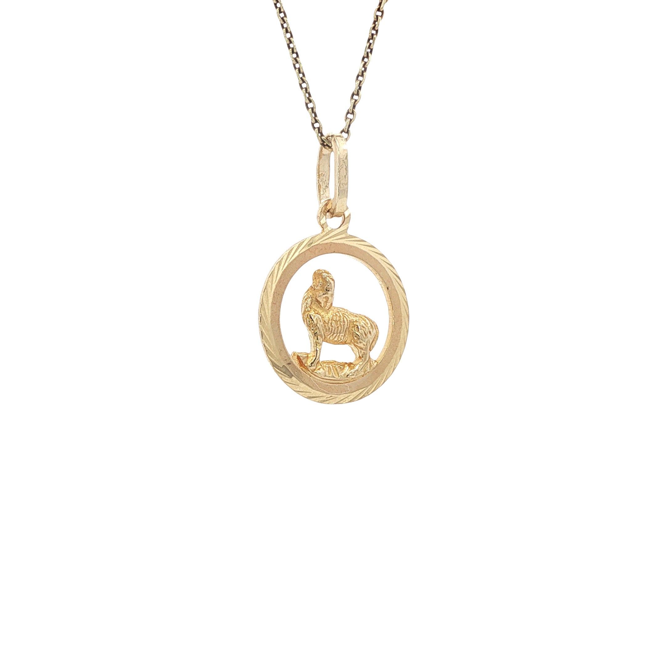 Gouden sterrenbeeld hanger ram 14 karaat