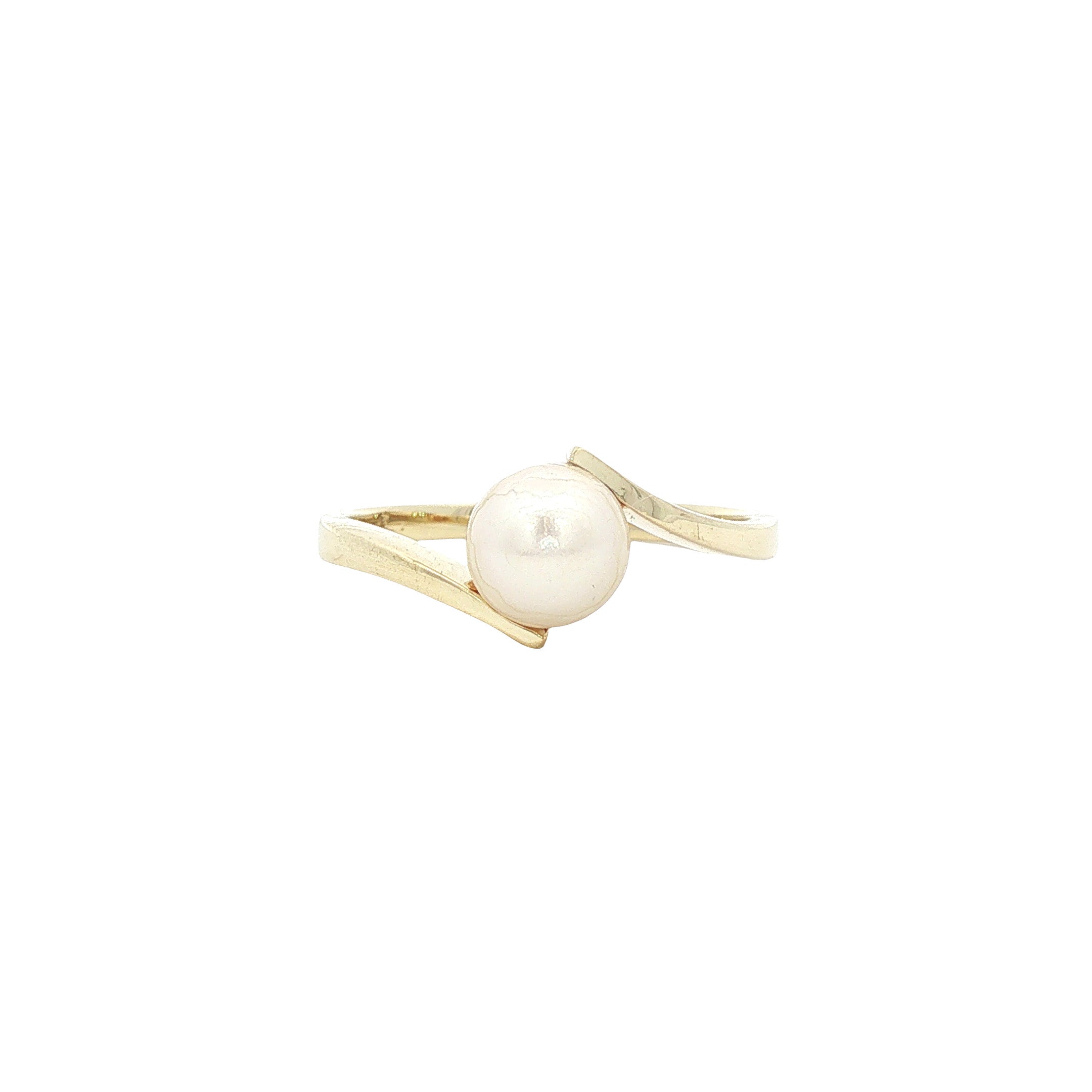 Gouden ring met parel 14 karaat