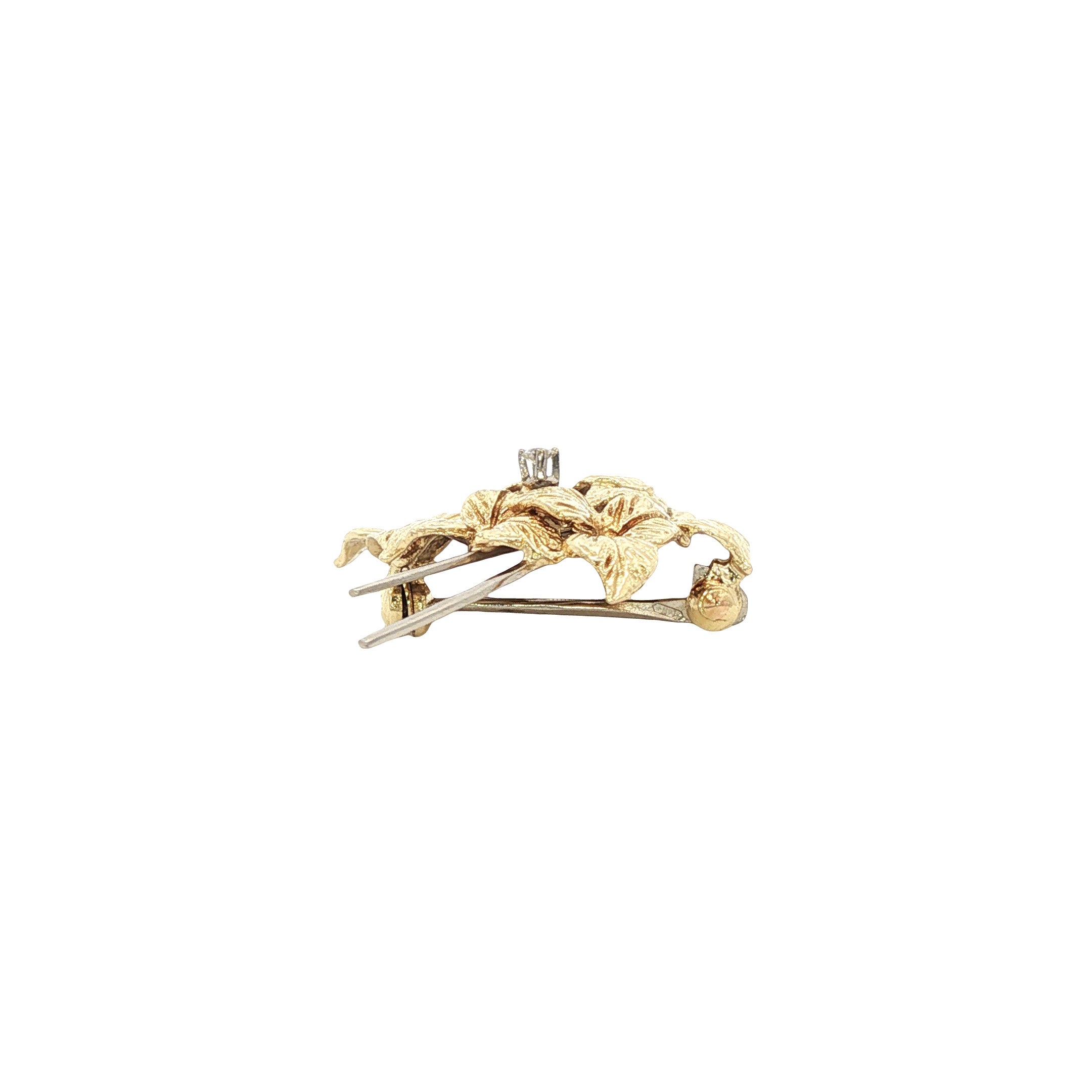 Gouden broche diamant 14 karaat