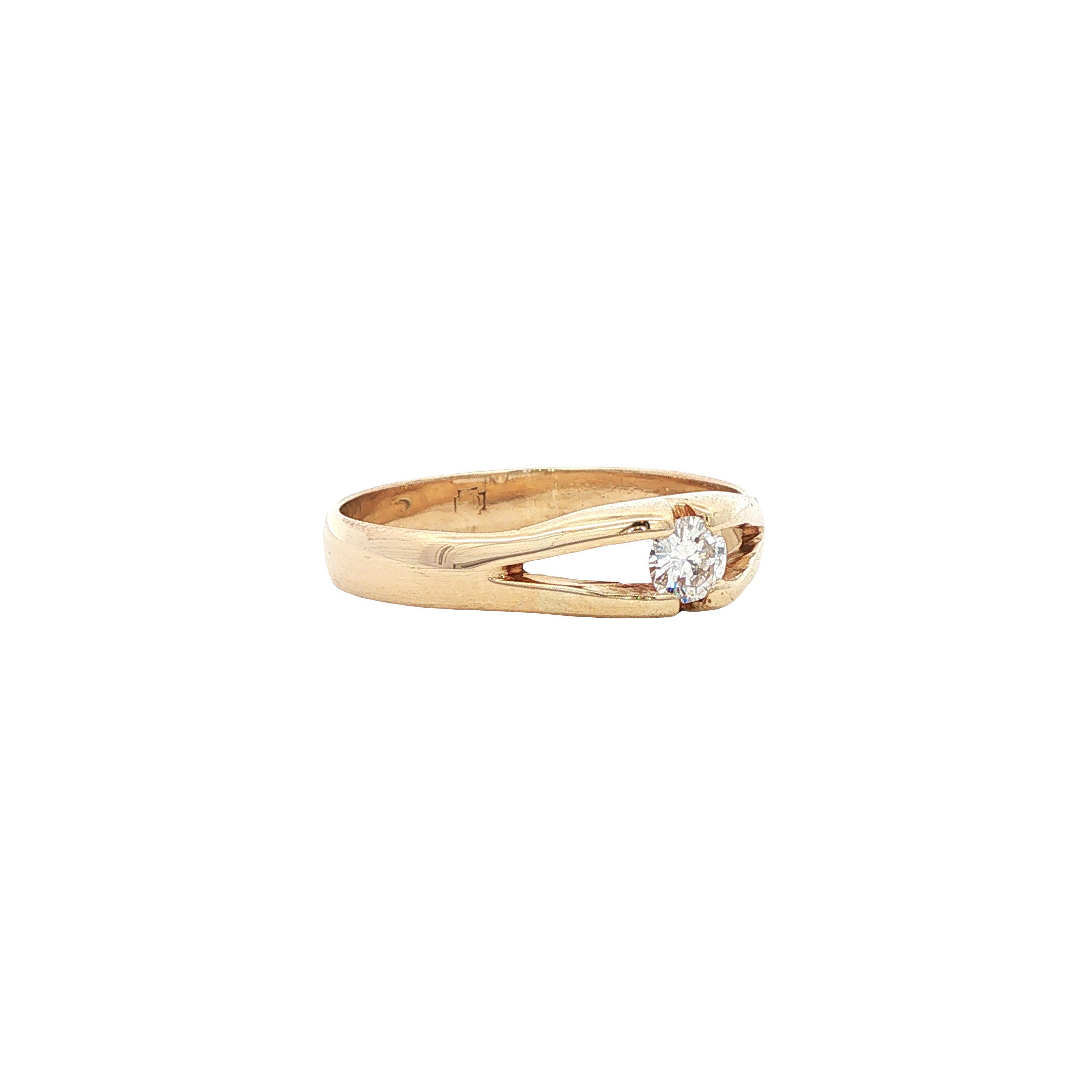 Gouden ring met diamant 14 karaat