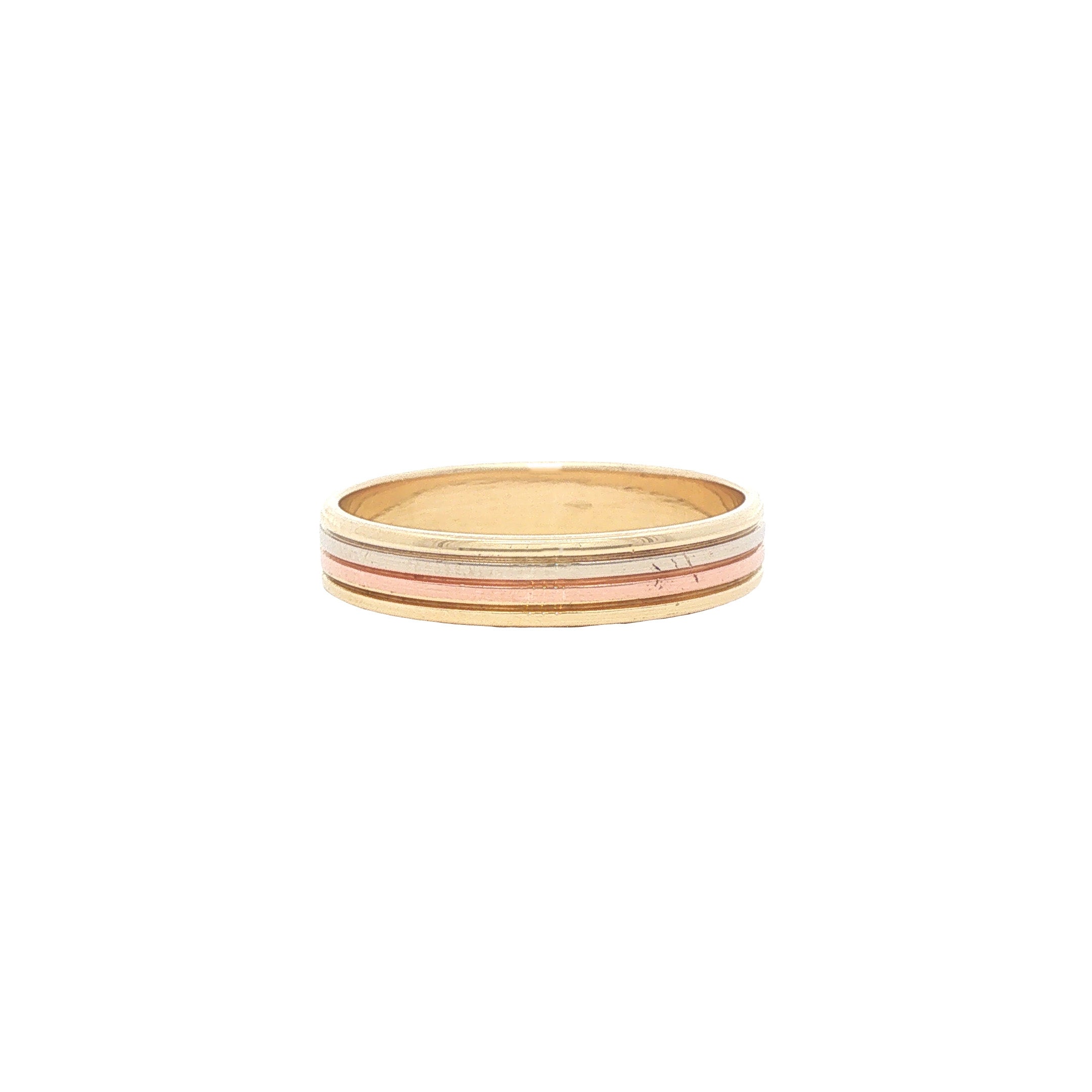 Tricolour gouden ring 14 karaat
