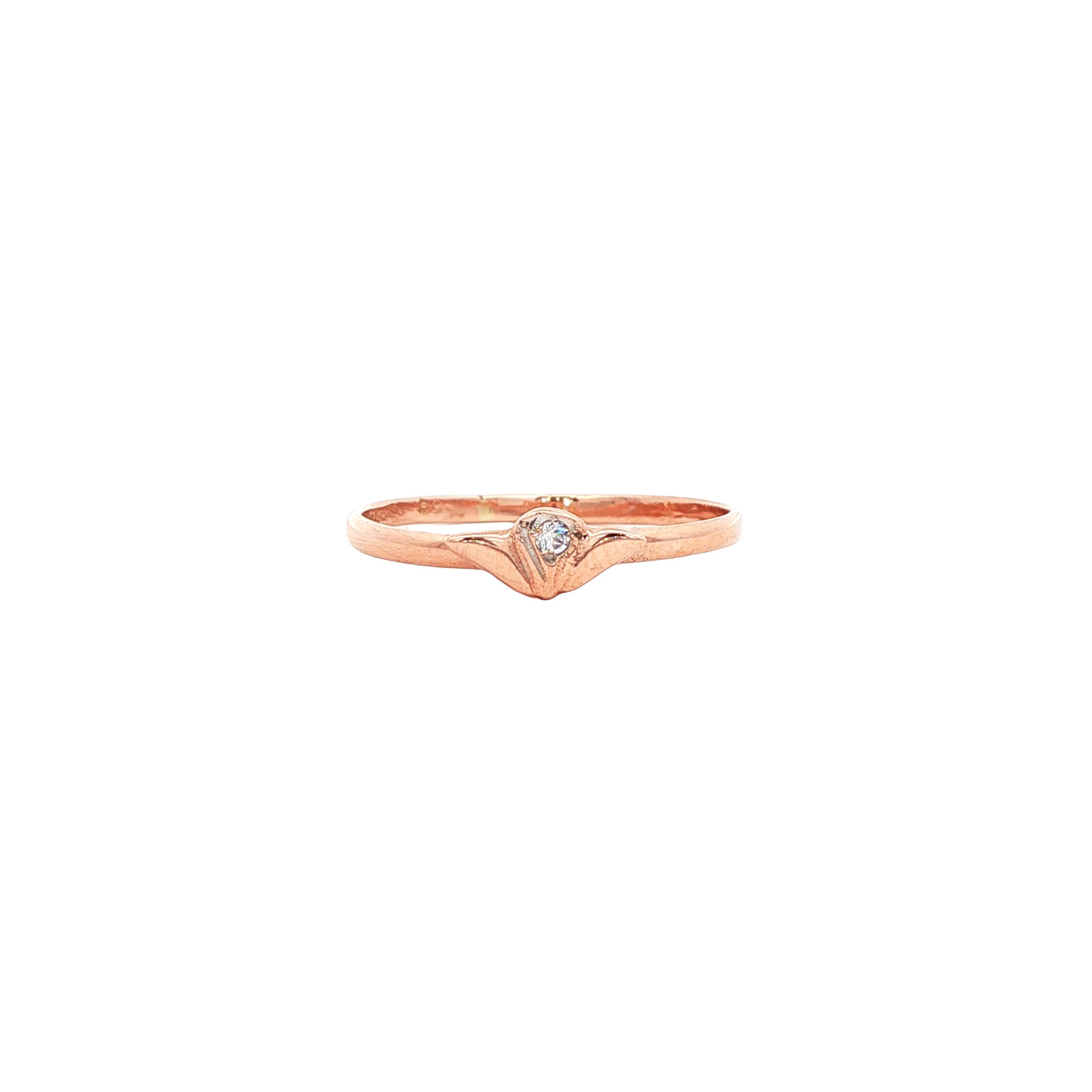 Rosegouden ring met zirkonia 14 karaat
