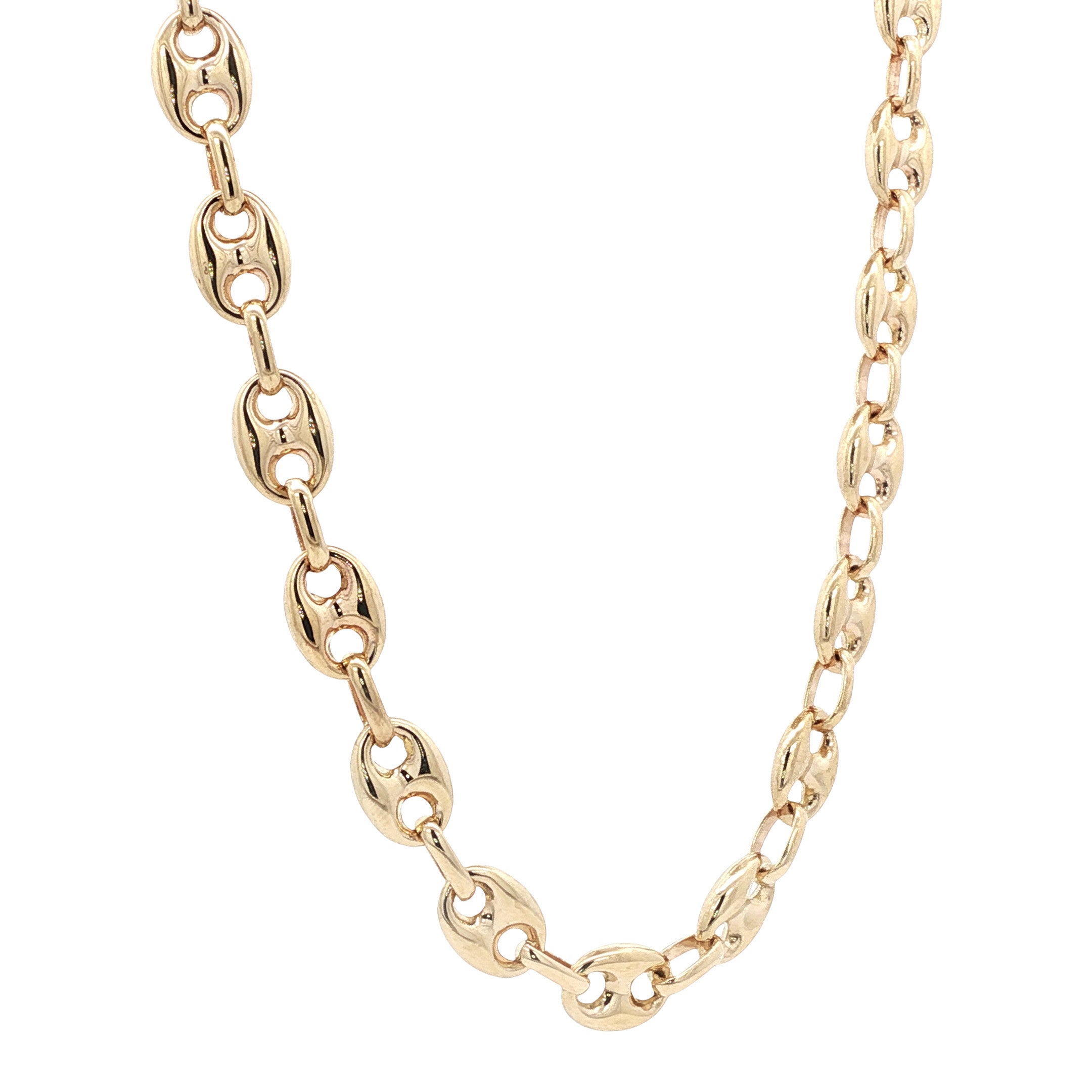 Gouden koffieboon collier 73 cm 14 karaat