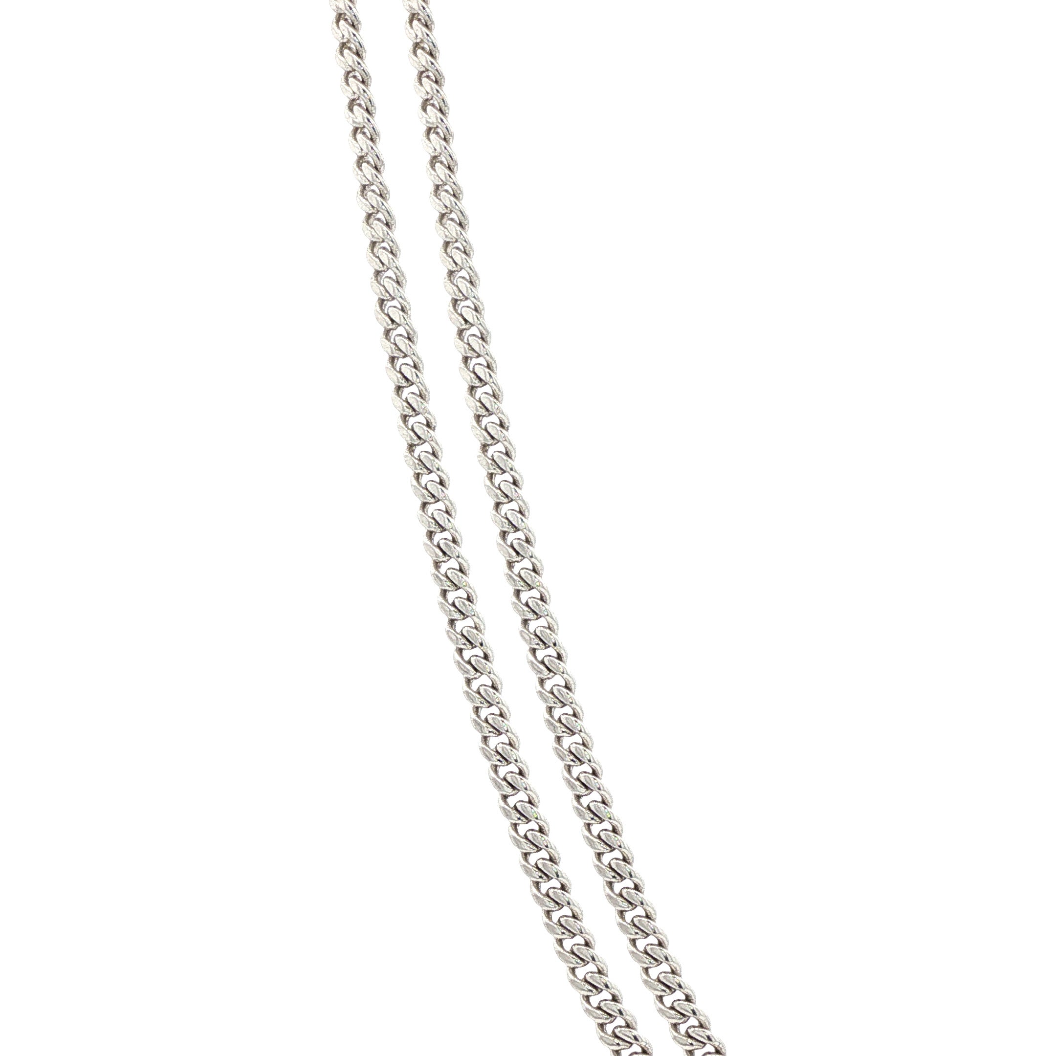 Witgouden gourmet collier 50 cm 14 karaat
