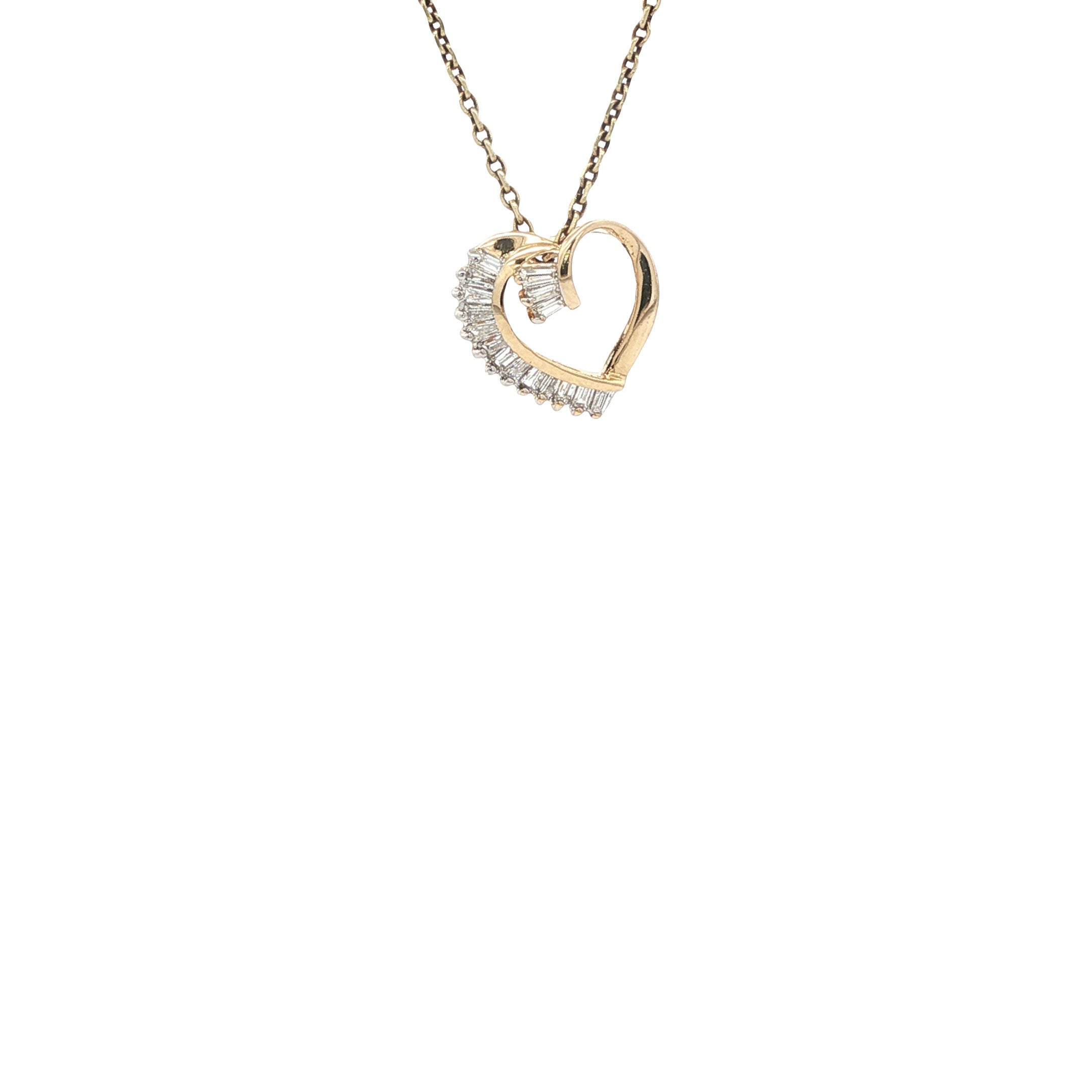 Gouden hart hanger met diamant 14 karaat
