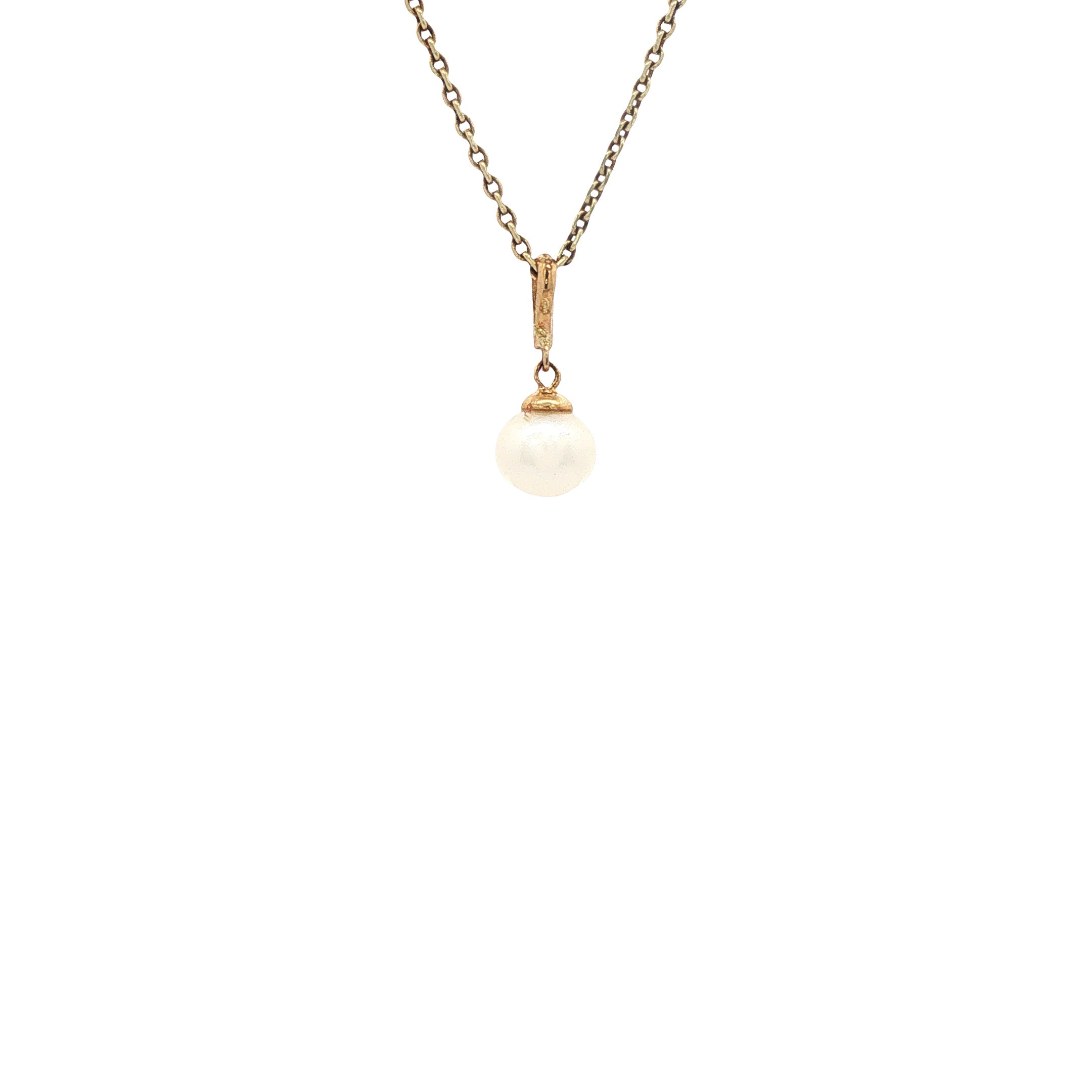 Gouden hanger met parel en diamant 14 karaat* nieuw