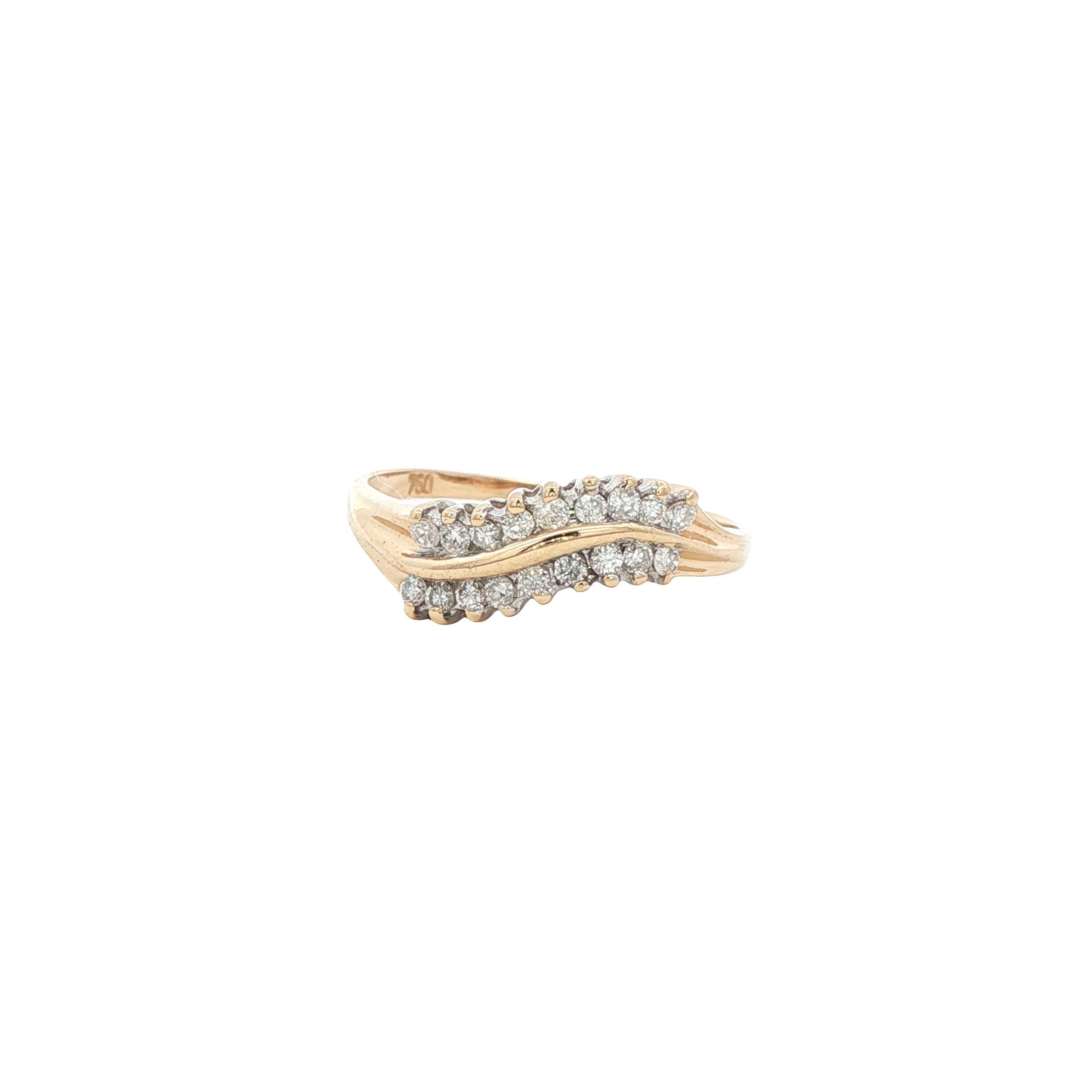 Gouden slagring met diamant 18 karaat