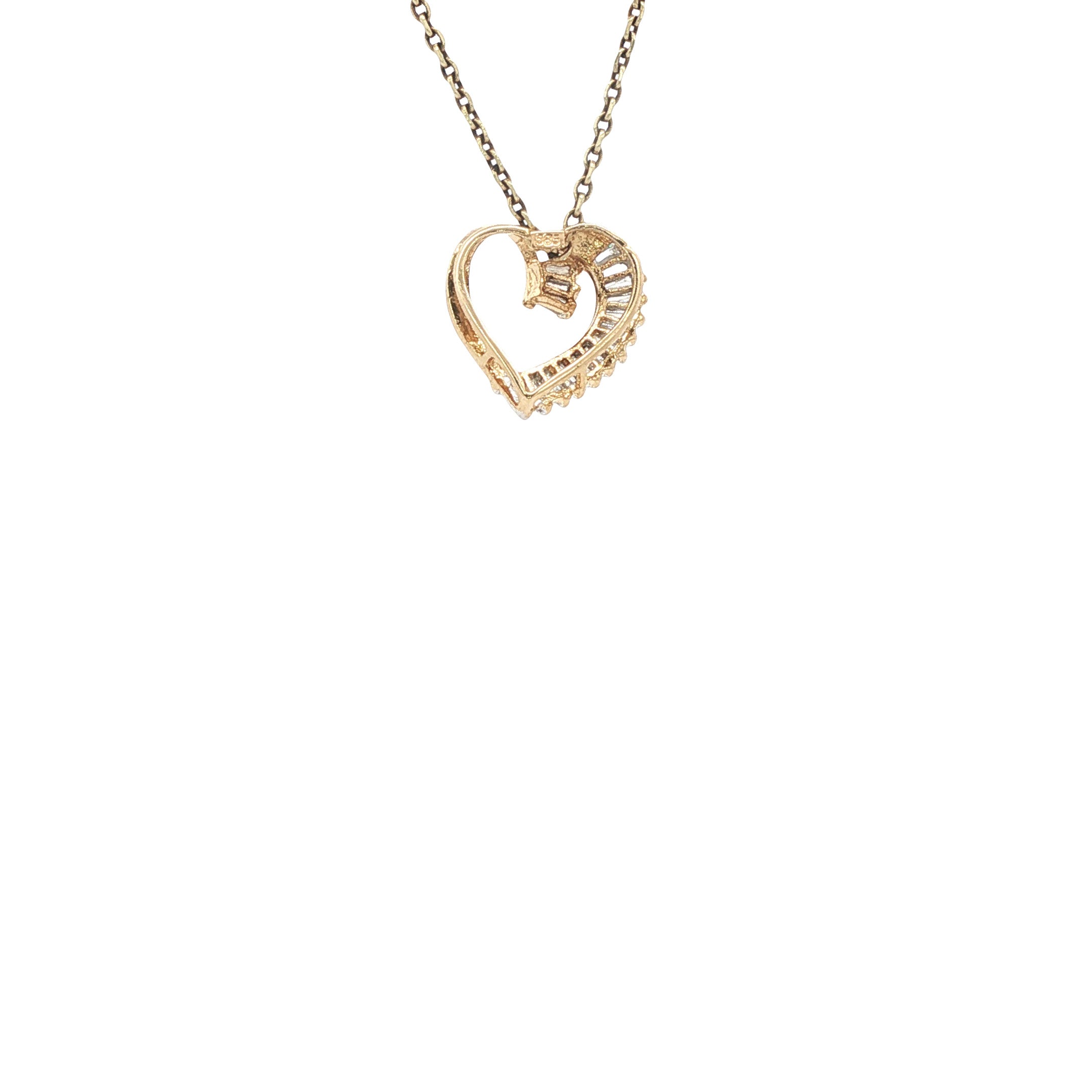 Gouden hart hanger met diamant 14 karaat