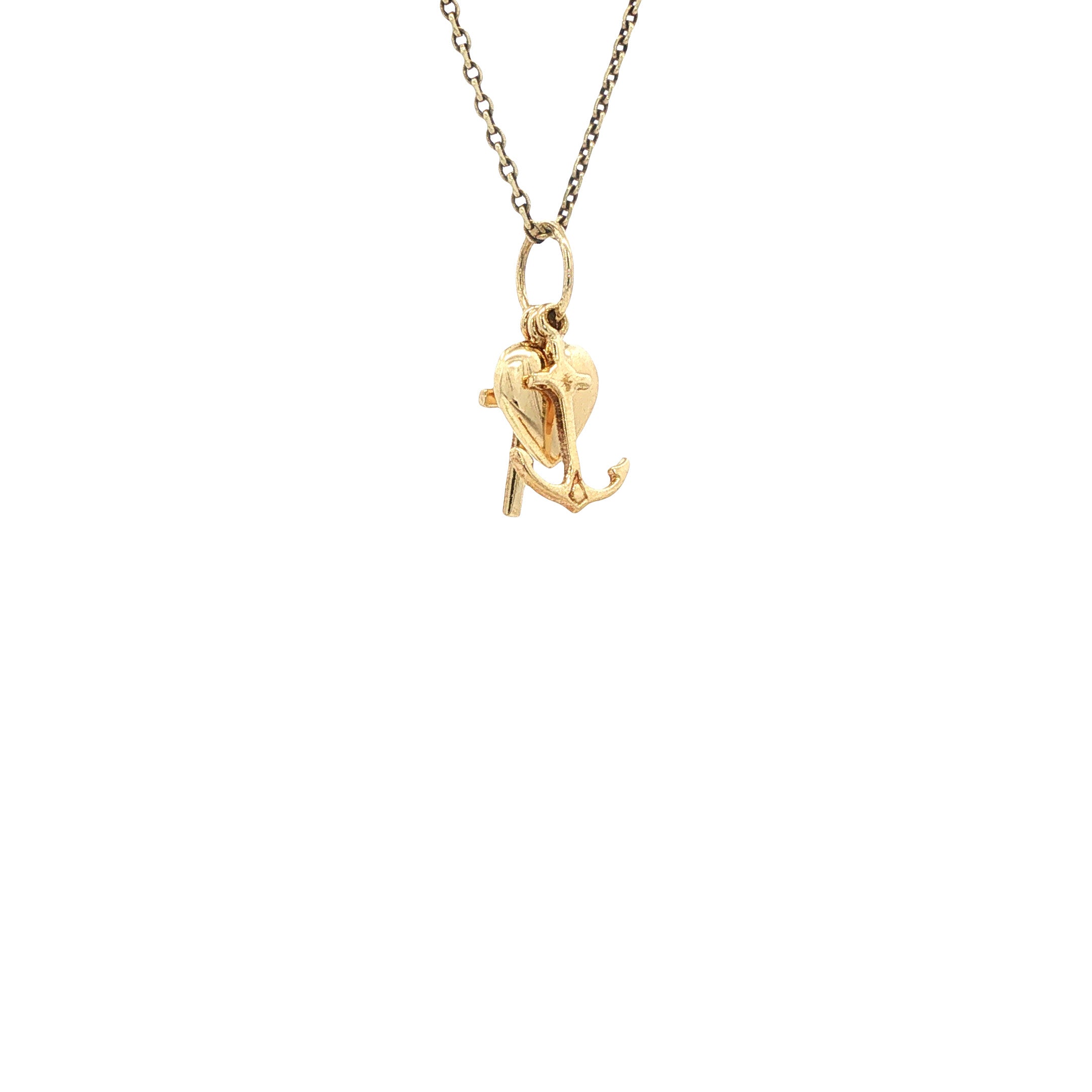 Gouden hanger geloof, hoop en liefde 14 karaat