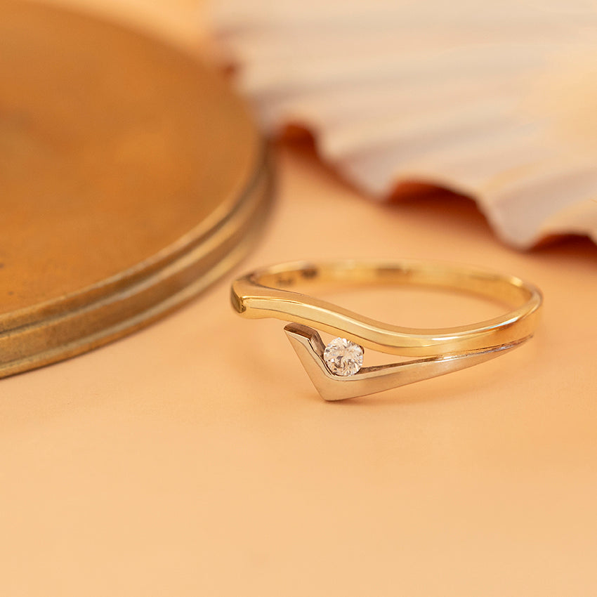 Gouden ring met zirkonia 14 karaat