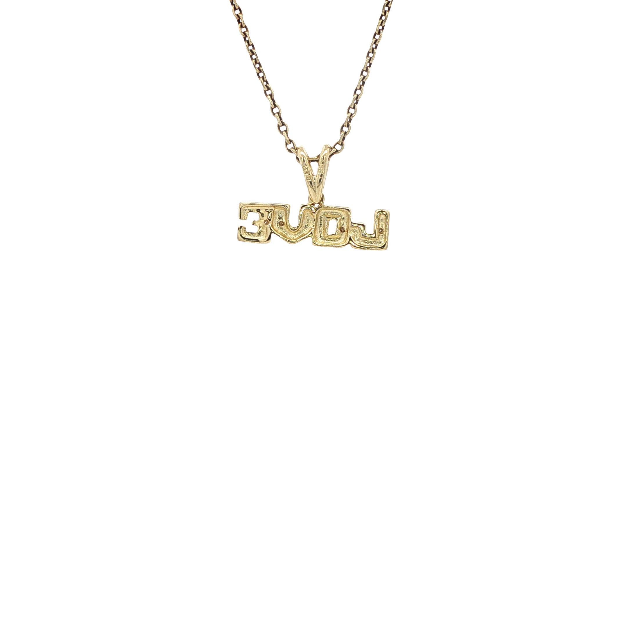 Gouden hanger LOVE met diamant 14 karaat