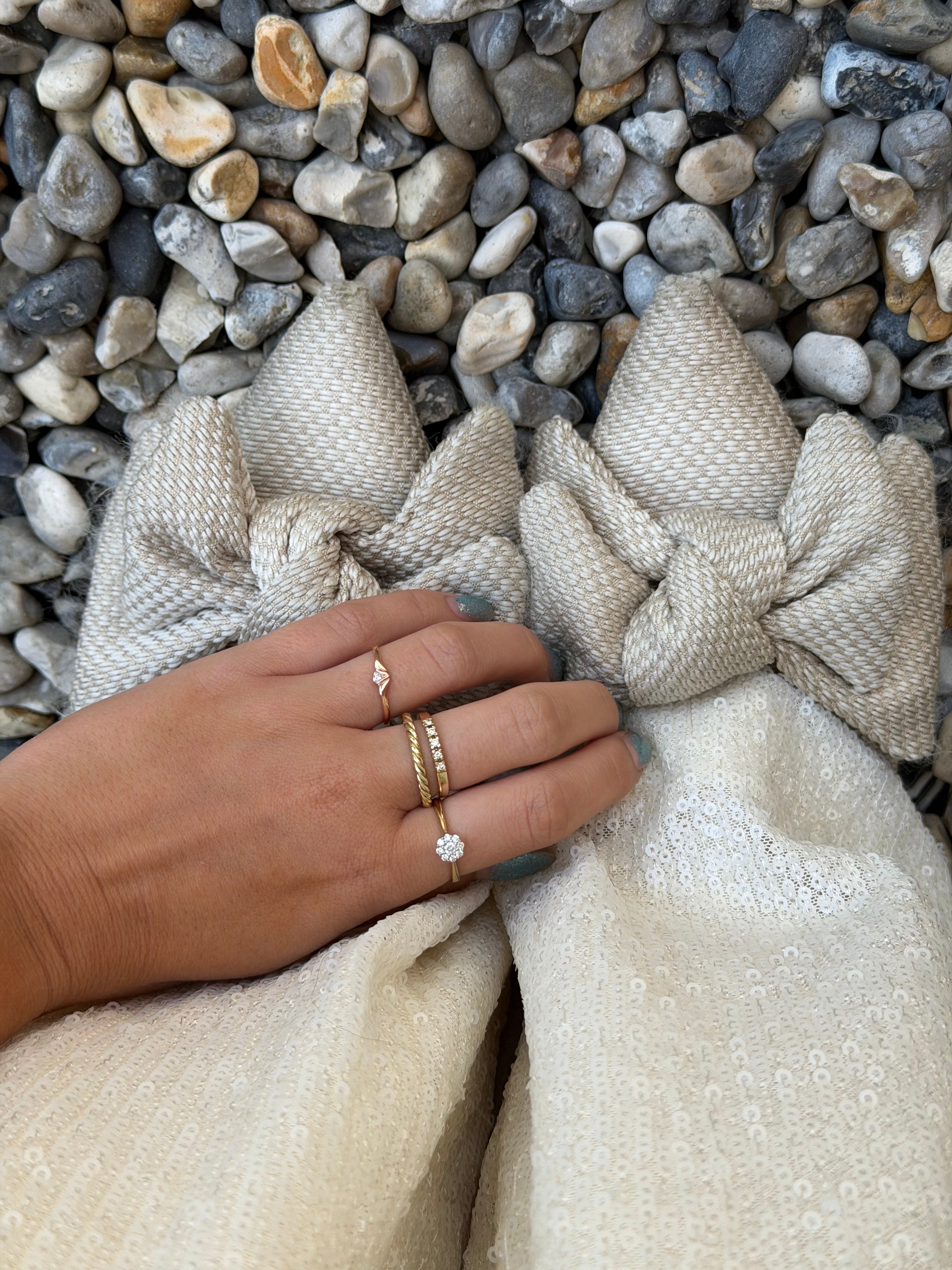 Gouden memoire ring met diamant 14 karaat