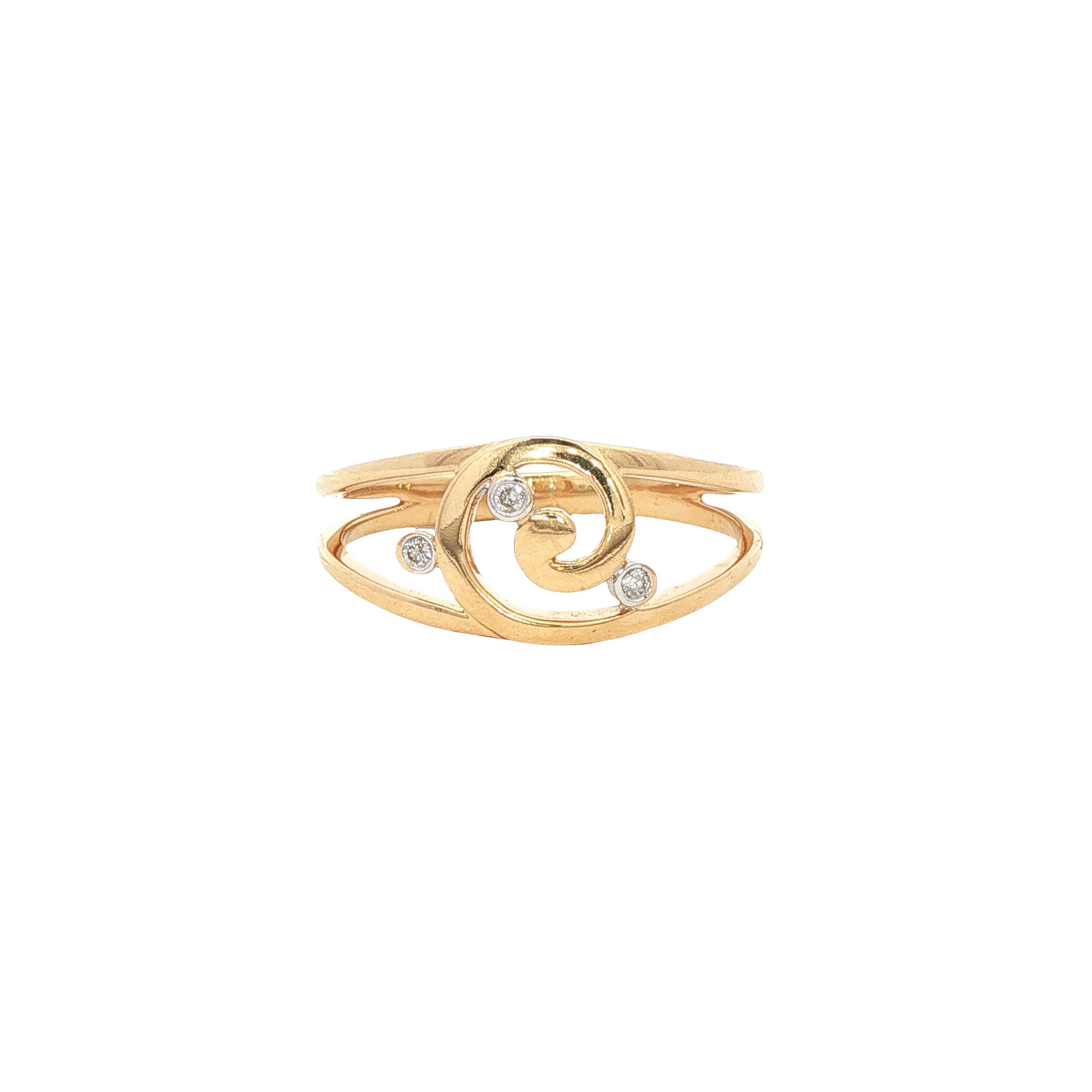 Rosegouden ring met diamant 18 karaat