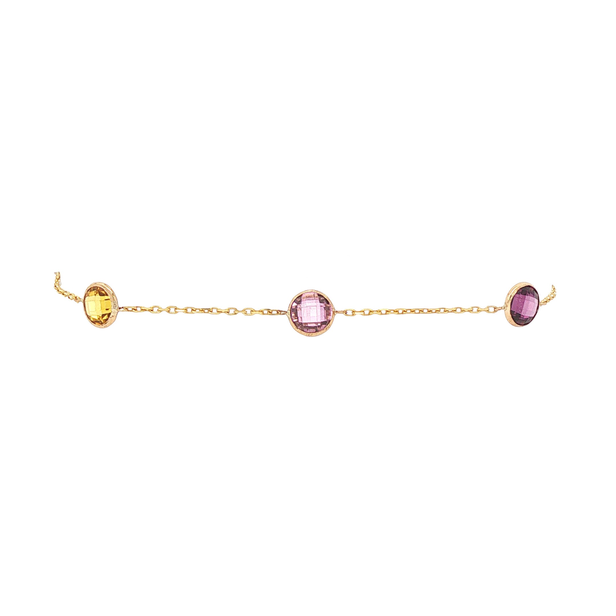 Armband met gekleurde zirkonia 9 karaat* nieuw