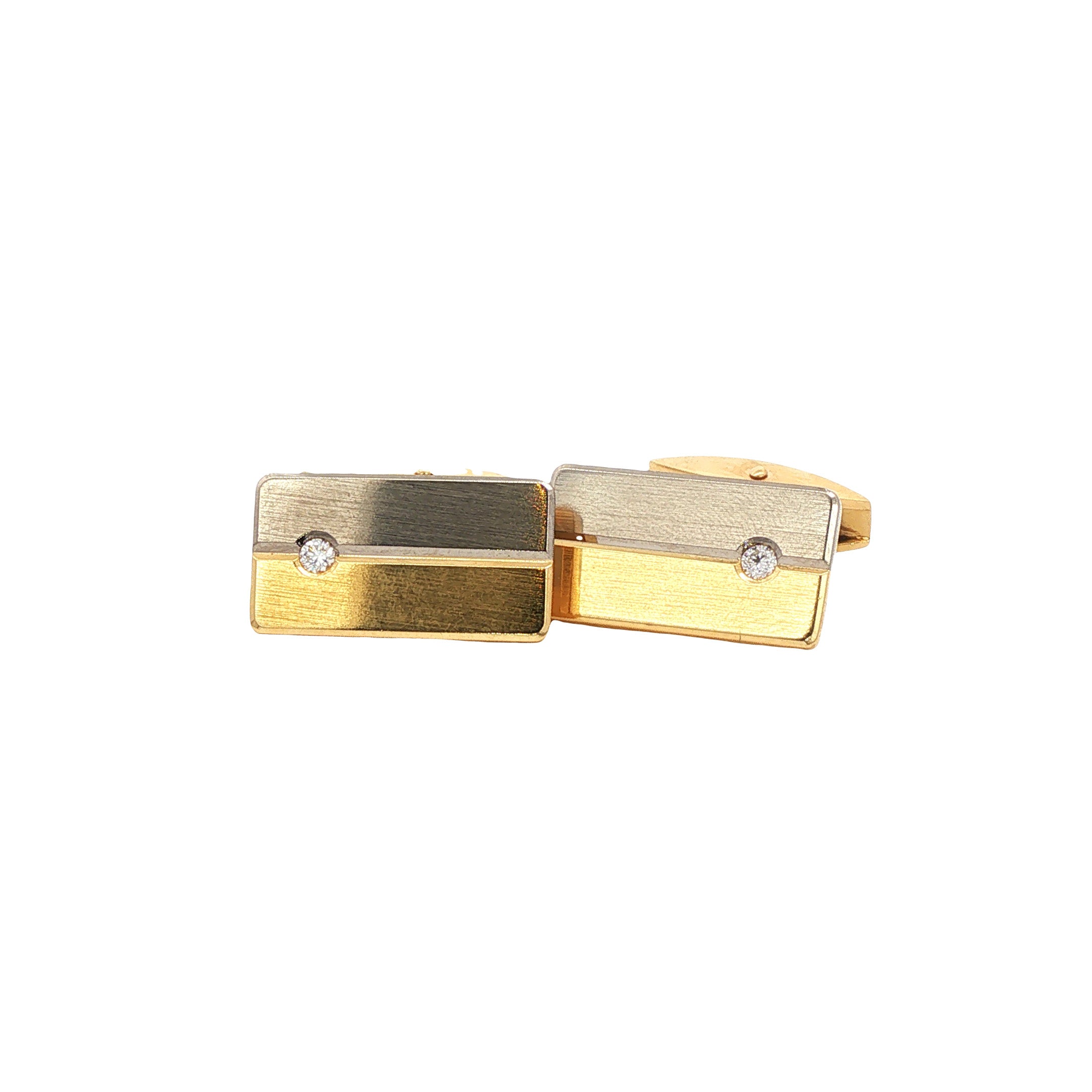 Gouden manchetknopen met diamant 18 karaat
